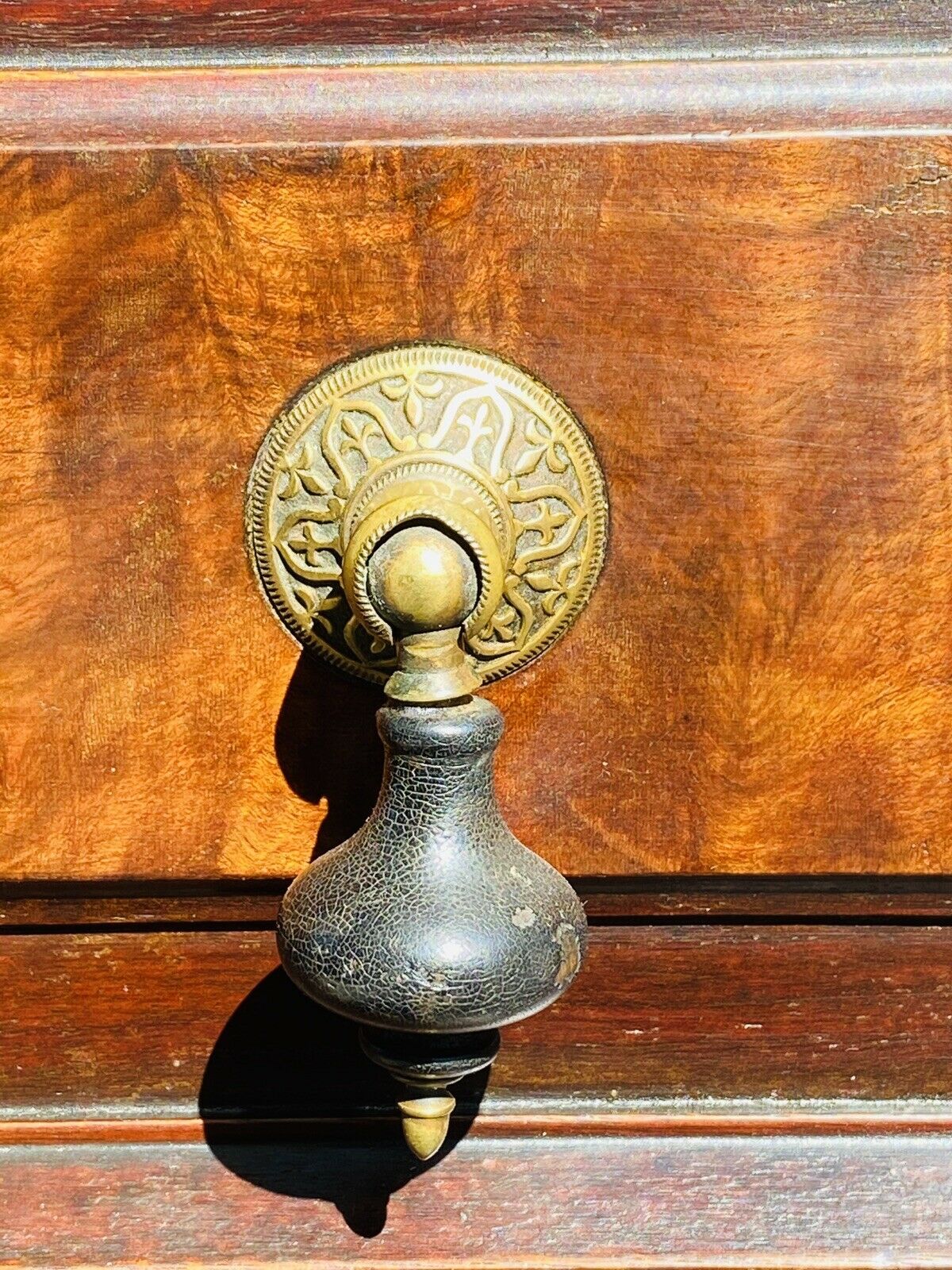 19th C Antique Victorian Walnut Marble Top Dresser ~ Thomas Brooks ~ Nyc