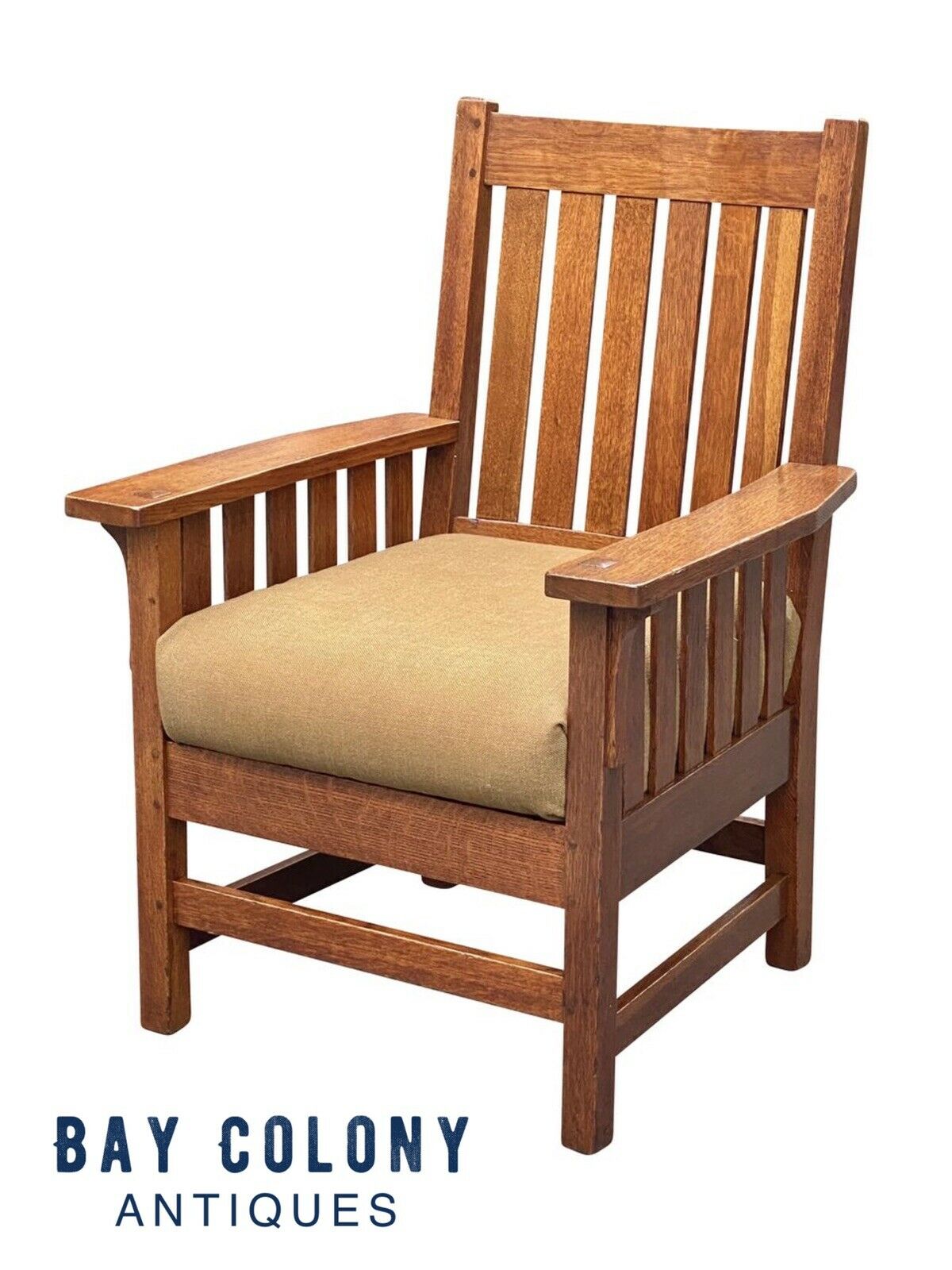 20th C Antique Arts & Crafts L & Jg Stickley Slatted Arm Chair ~ Model #450