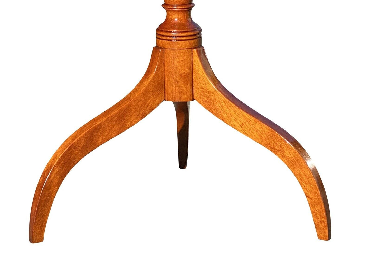 18th C Antique New Hampshire Dunlap School Flame Birch Candlestand / End Table