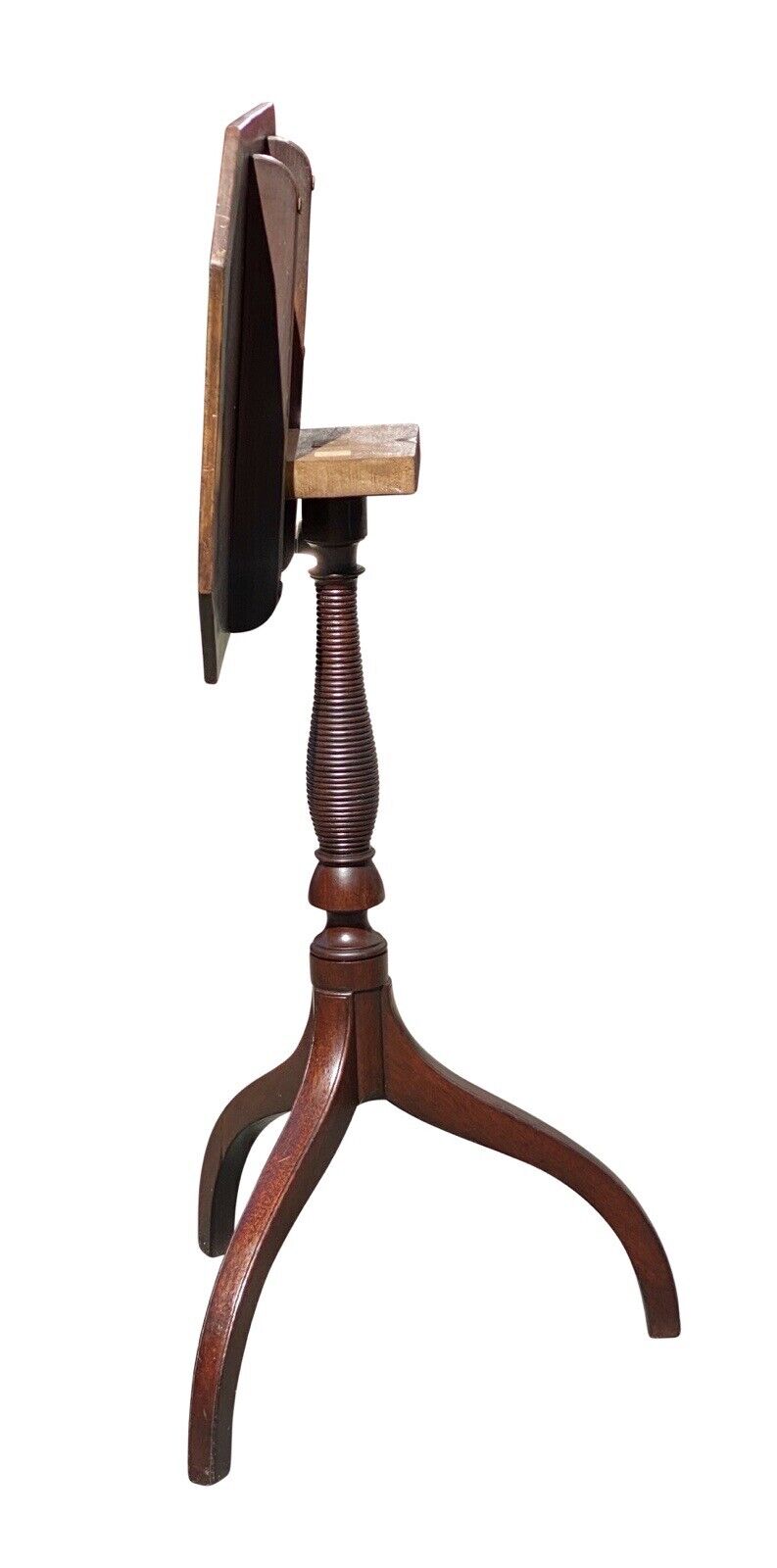 18th C Antique Federal Period Virginia Walnut Tilt Top Candle Stand