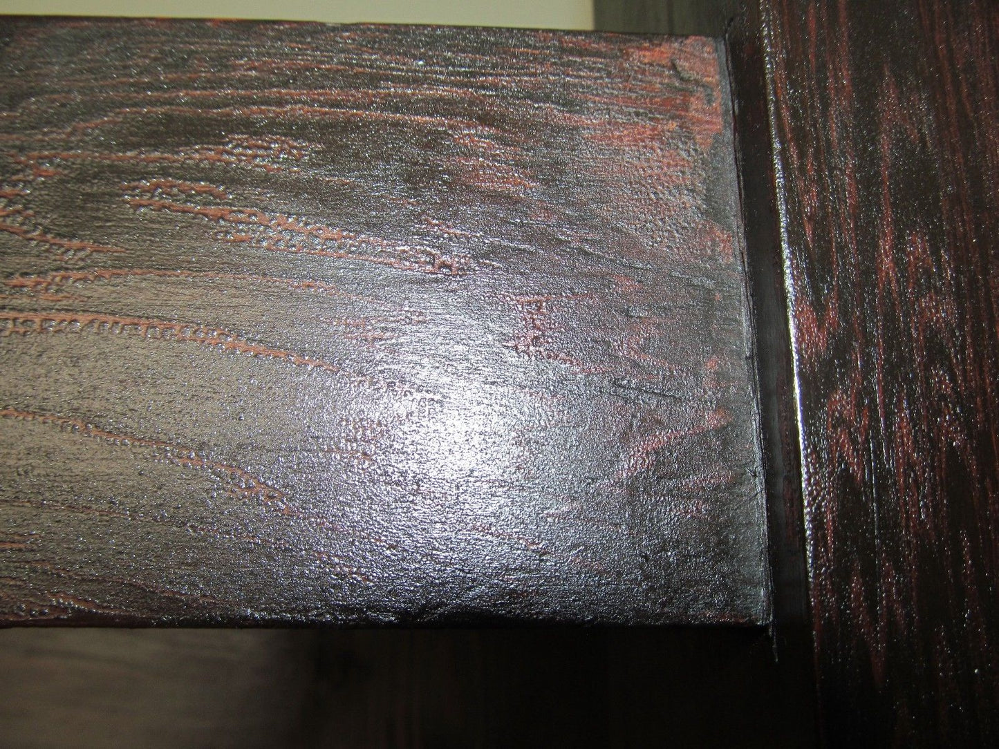 ANTIQUE RARE MISSION OAK ARTS & CRAFTS MANTLE IN FUMED ORIGINAL FINISH