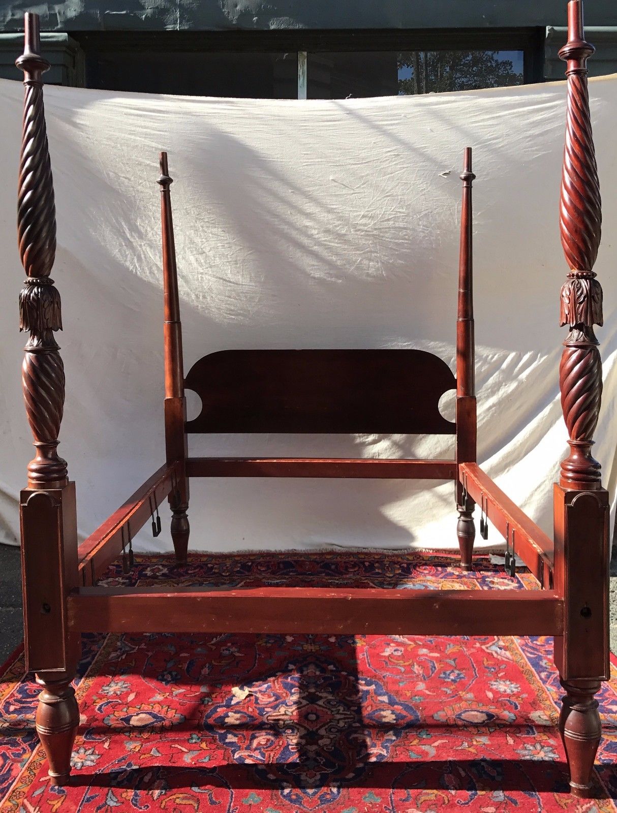 18TH CENTURY SALEM MASSACHUSETTS FOUR TALL POSTER TESTER BED