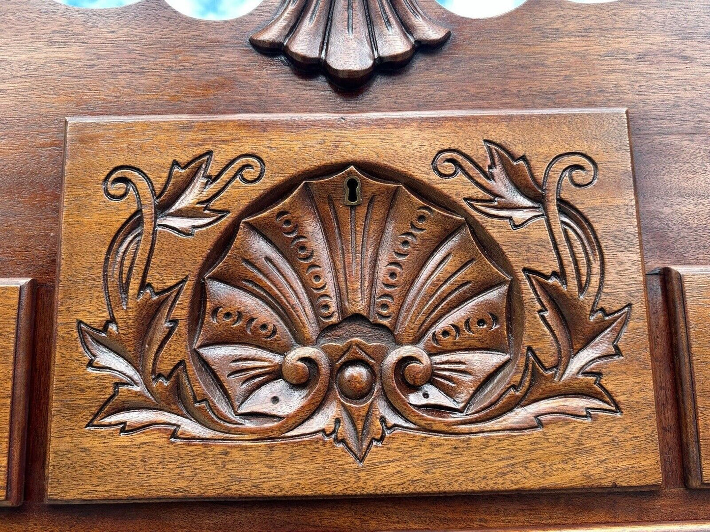 Antique Chippendale Style Mahogany Shell Carved Highboy on Ball & Claw Feet