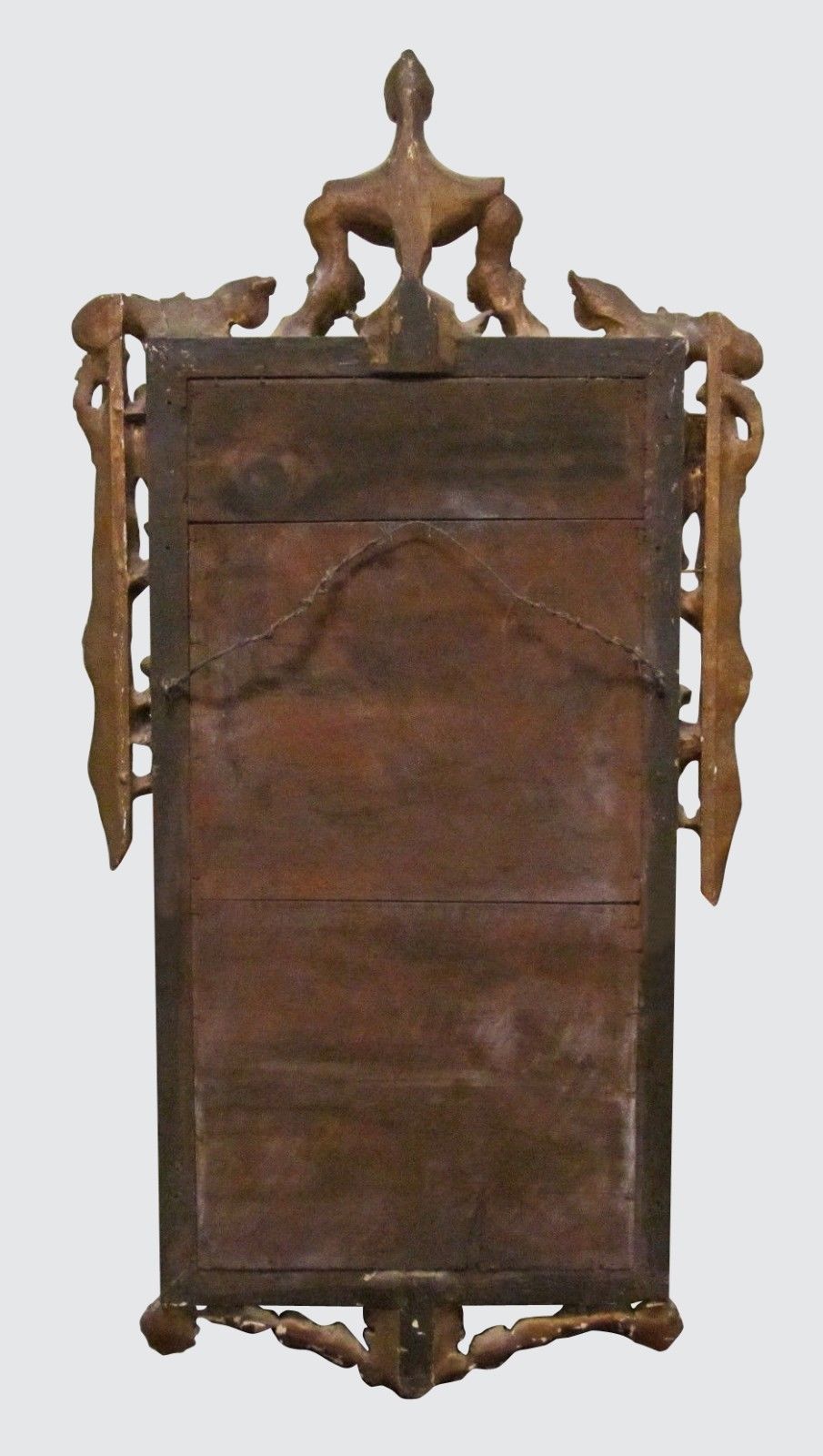 18TH CENTURY ROCOCO CONTINENTAL PARCEL GILT MAHOGANY MIRROR