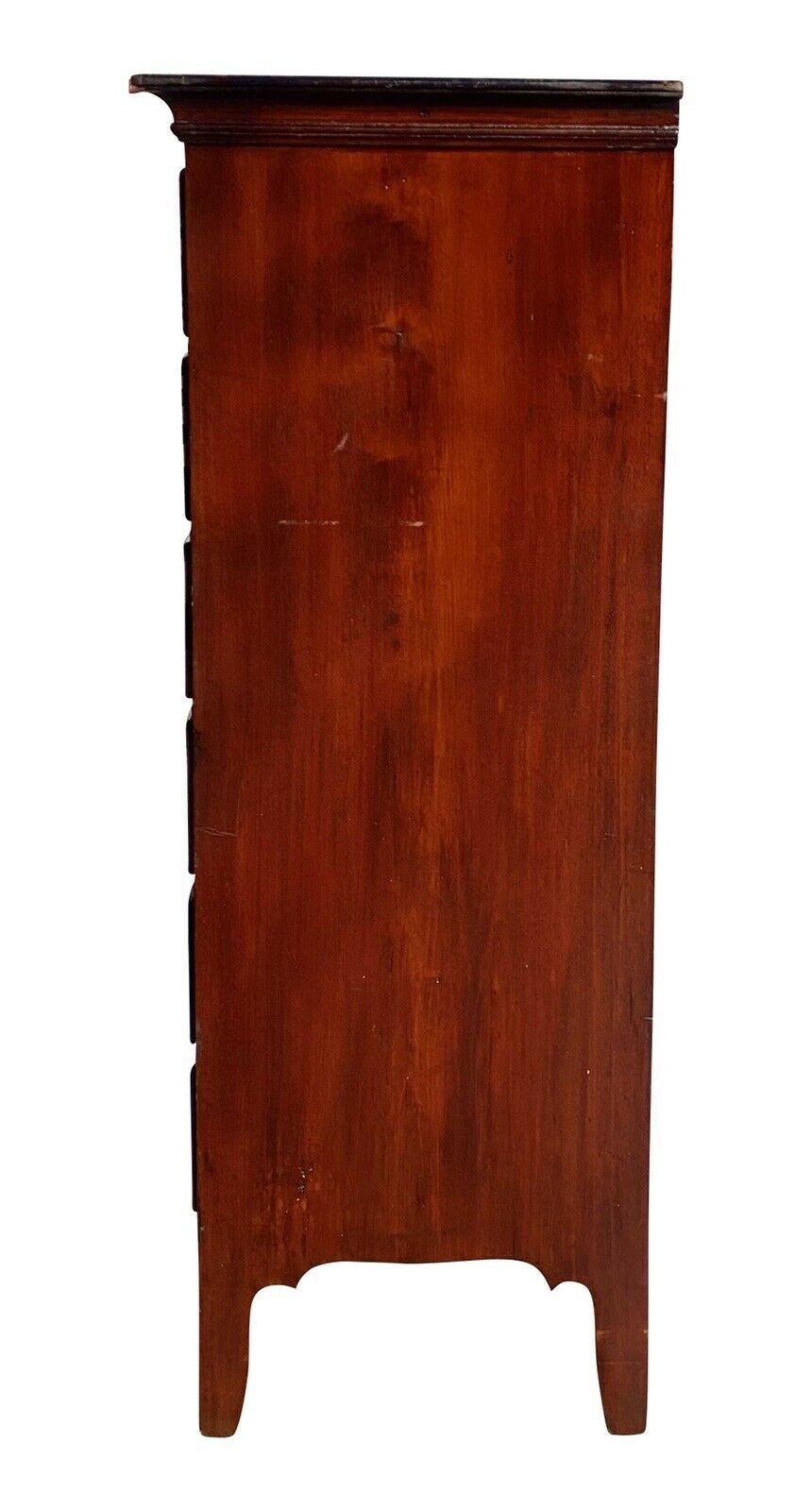 19th C Antique Cherry 6 Drawer Hepplewhite Dresser / Tall Chest