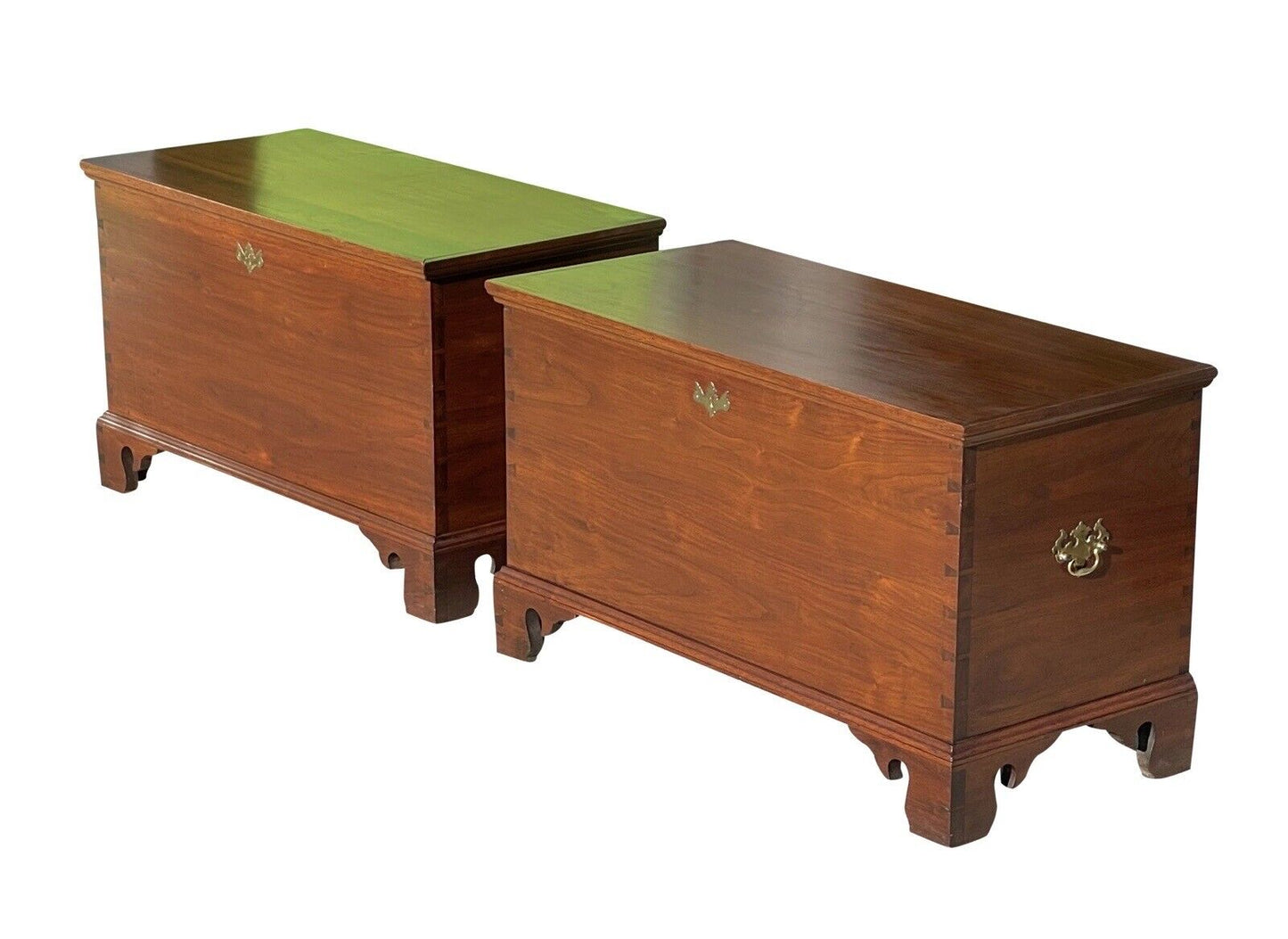 Pair of Queen Anne Style Pennsylvania Walnut Blanket Chests With Secret Interior
