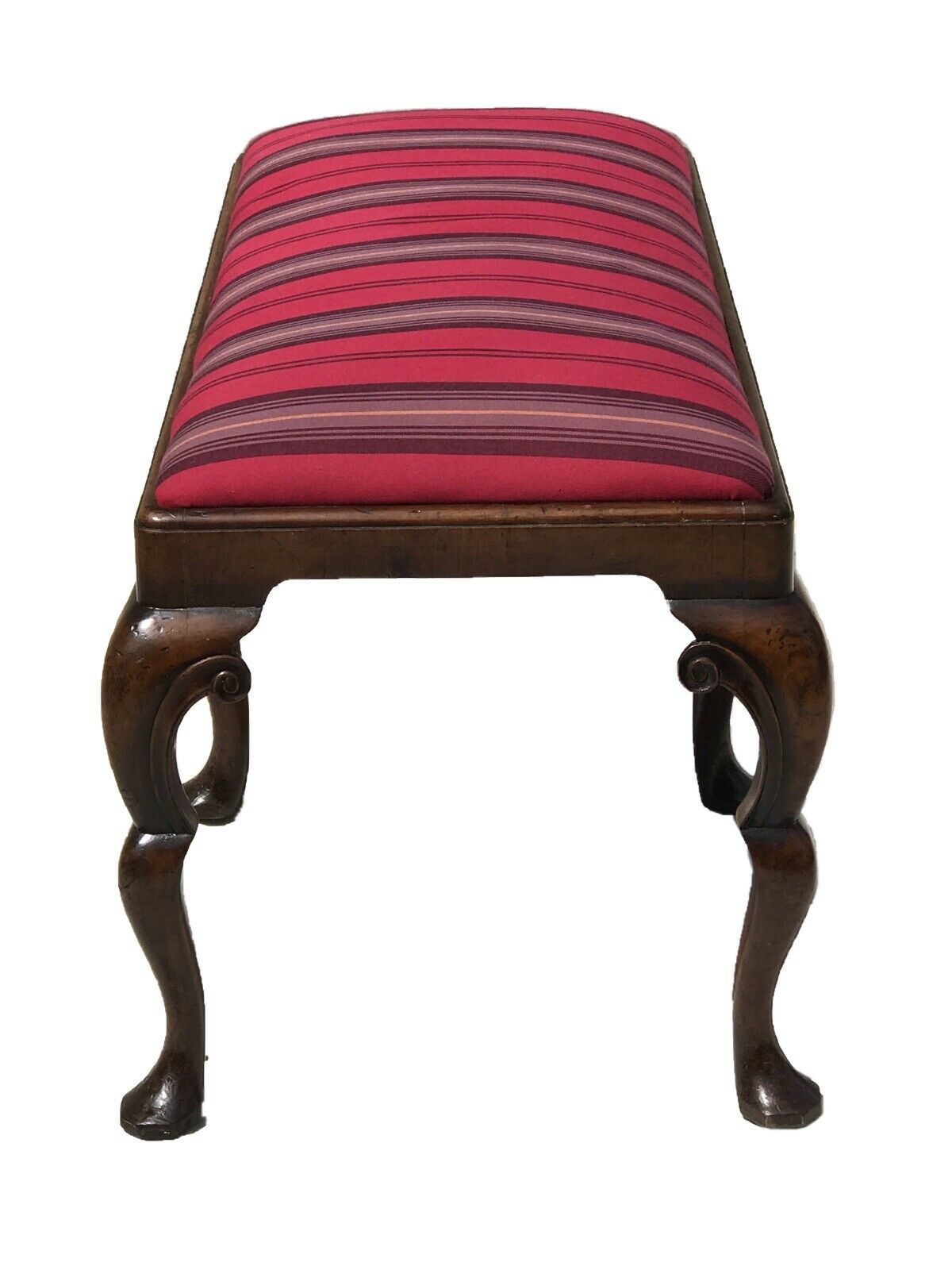 20TH C ANTIQUE GEORGE III / CHIPPENDALE STYLE WALNUT WINDOW / VANITY BENCH