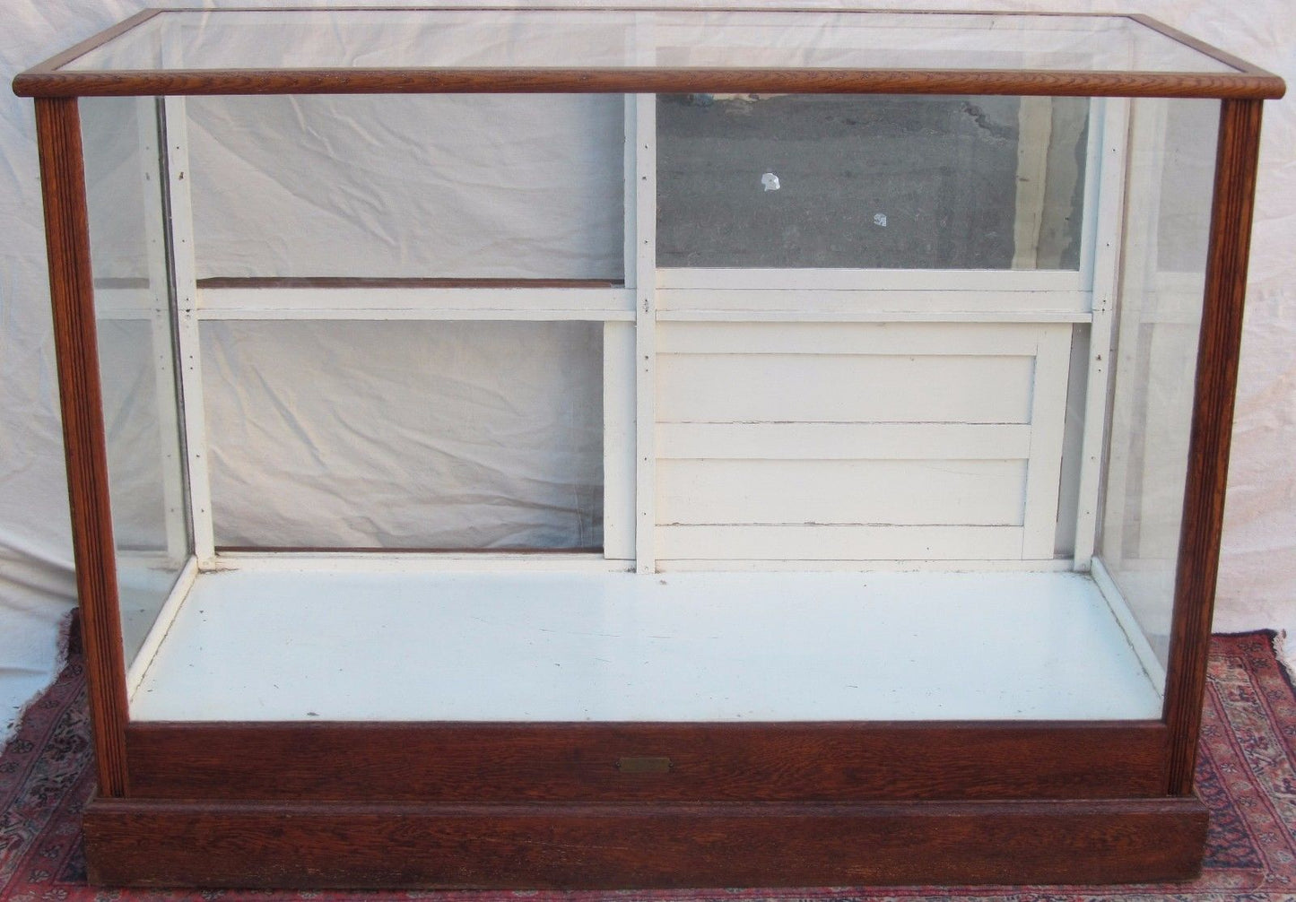 VICTORIAN OAK DISPLAY CASE BY CHARLES P. WHITTLE BOSTON