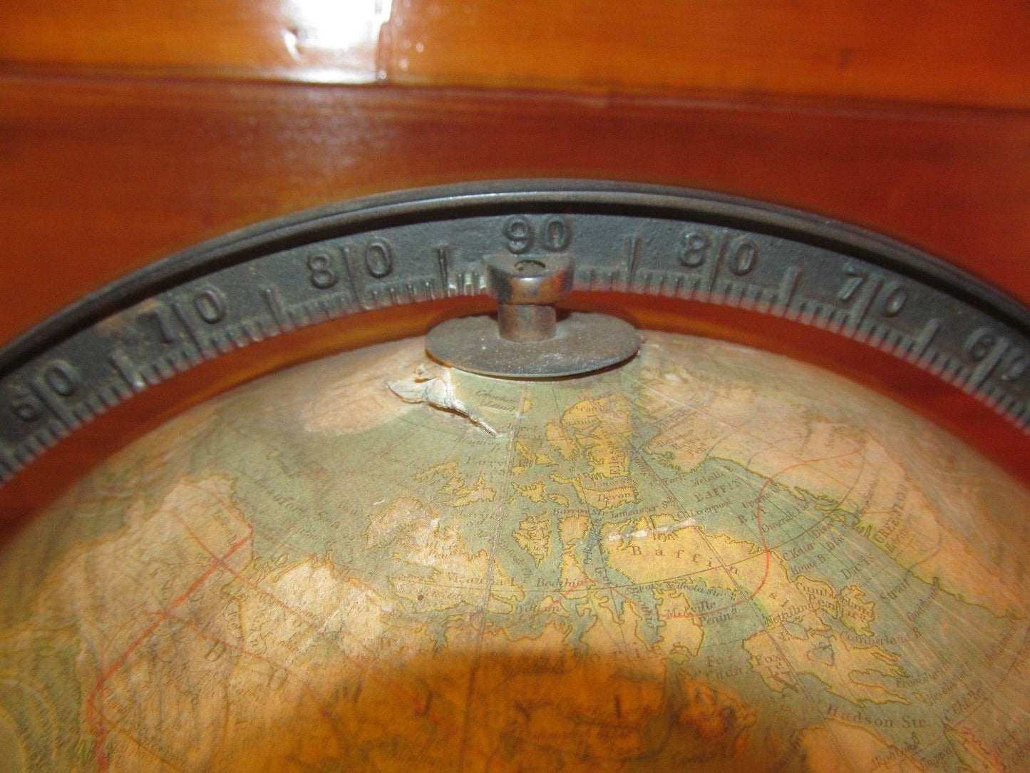 RARE 19TH CENTURY W & AK JOHNSON TERRESTRIAL GLOBE ON BRASS STAND