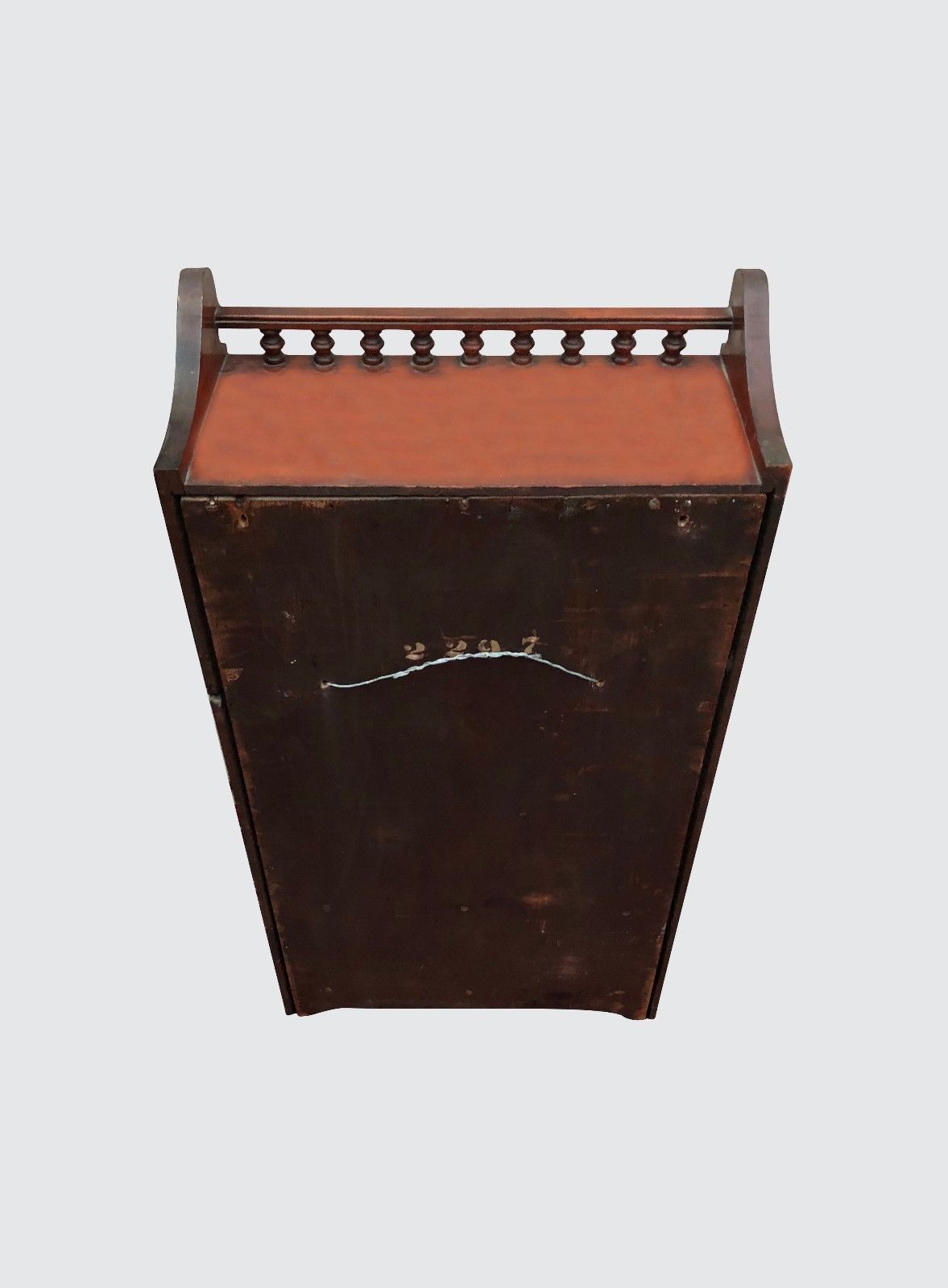 EASTLAKE VICTORIAN CHERRY STICK & BALL GALLERY RAISED PANELED WALL HUNG CABINET