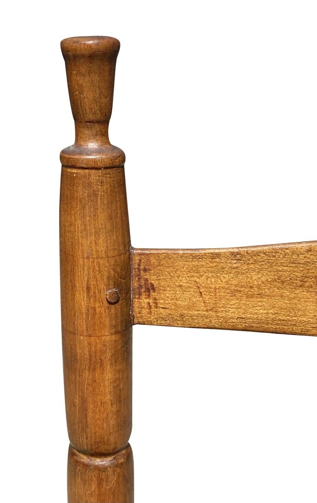 18th C Antique Queen Anne Maple & Ash Ladderback Chair W/ Splint Seat