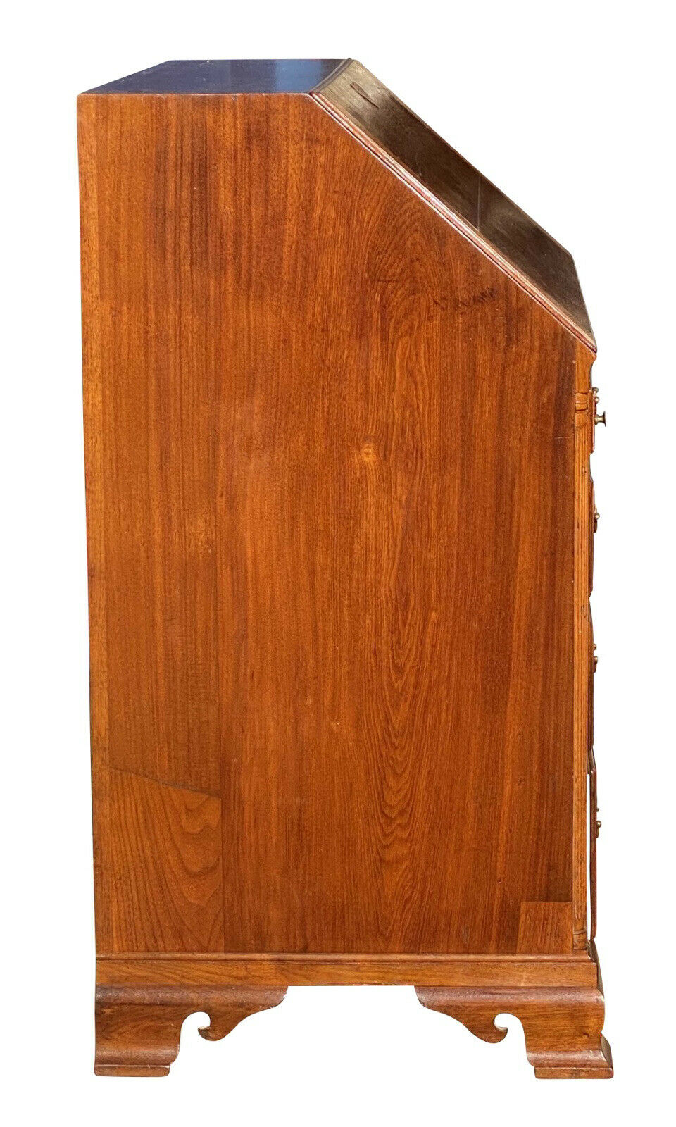 18TH C ANTIQUE CHIPPENDALE PENNSYLVANIA WALNUT SLANT LID DESK W/ HIDDEN DRAWER