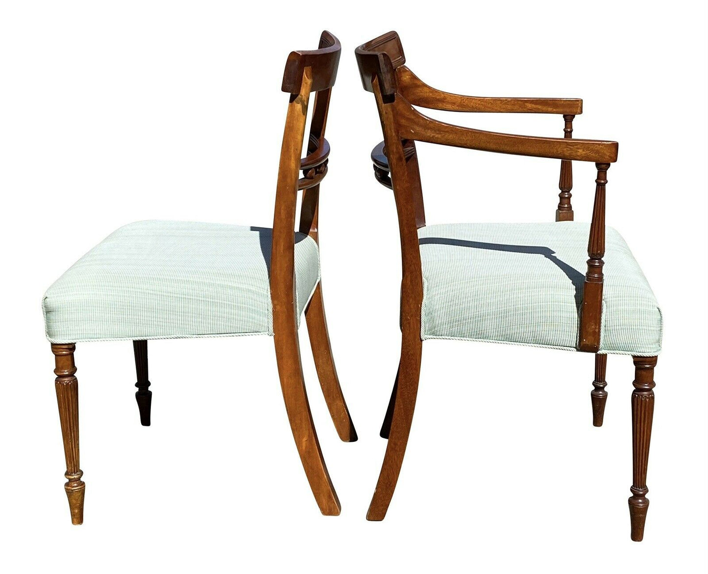 19TH C SET OF 8 ANTIQUE FEDERAL PERIOD MAHOGANY DINING CHAIRS
