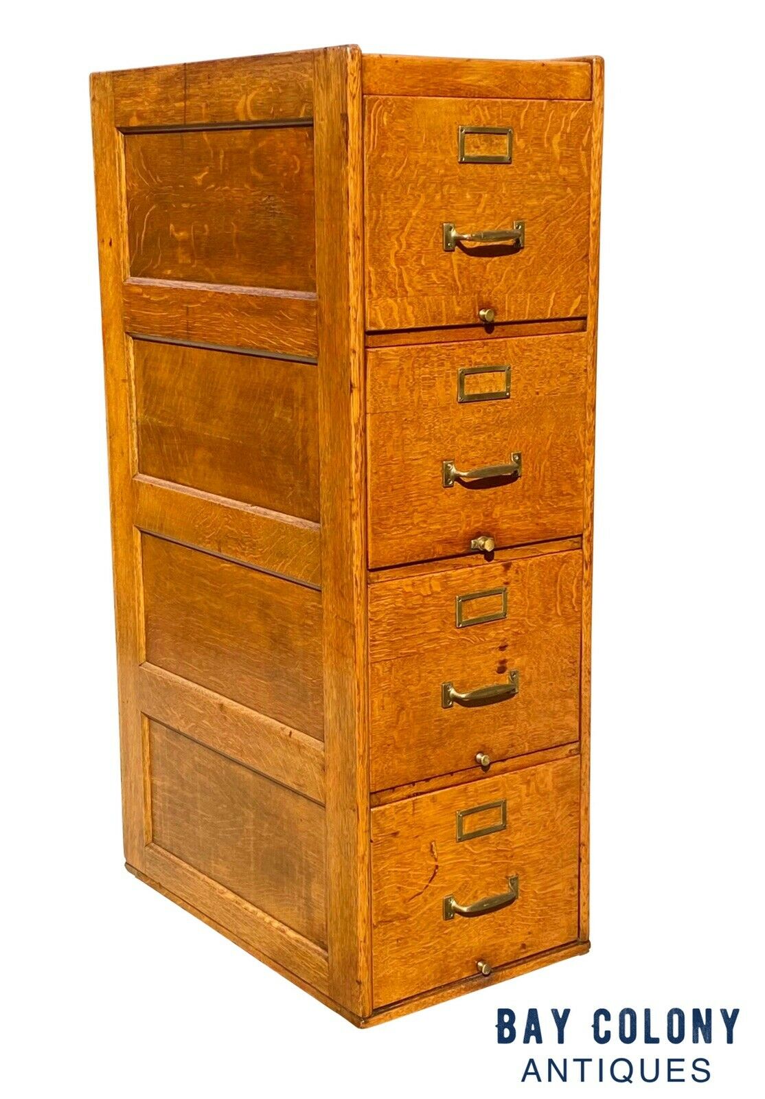 20th C Antique Arts & Crafts Tiger Oak File Cabinet