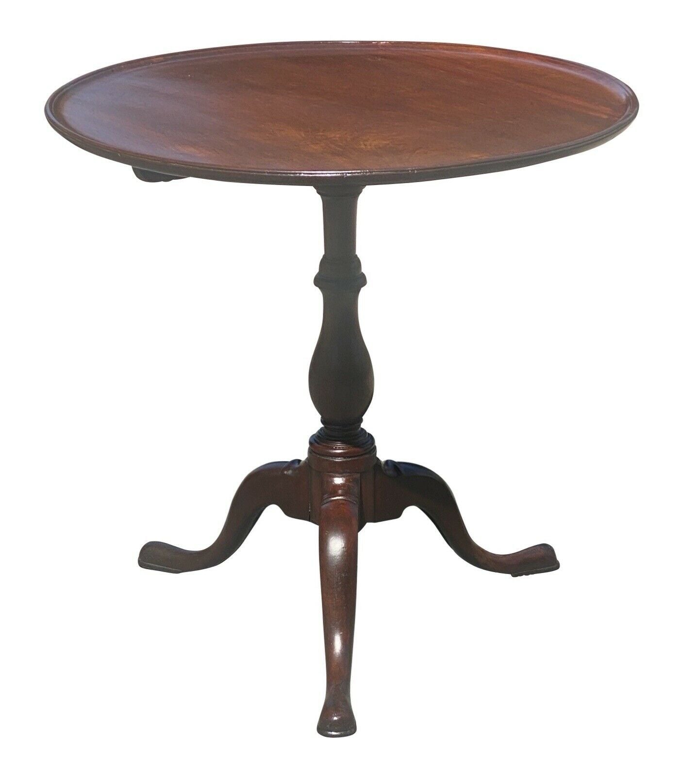 19th C Antique Queen Anne Style Mahogany Dish Top Tea Table - Philadelphia