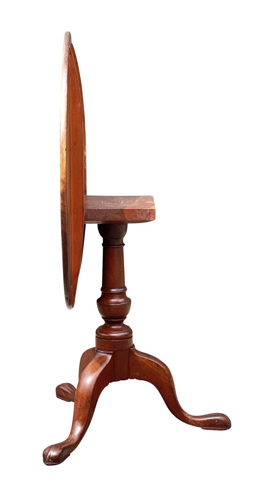 18th C Antique Massachusetts Mahogany Tilt Top Tea Table - Joseph Short