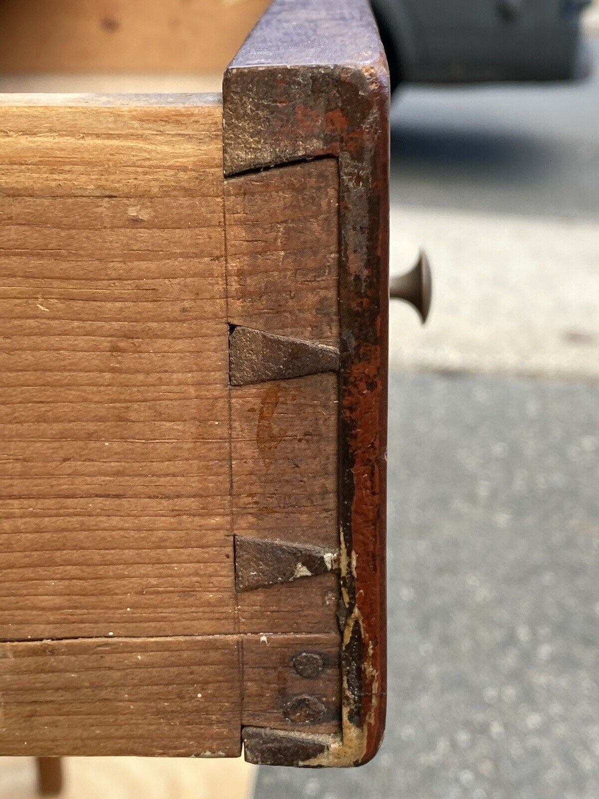 19th C Antique New Hampshire Pine Hepplewhite 1 Drawer Tavern Table