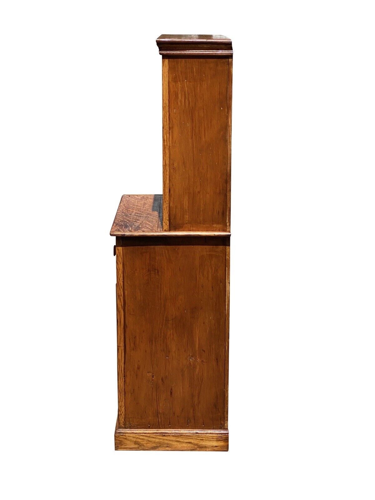 Antique Arts & Crafts Oak Liquor Cabinet With Geometric Panel Doors - Rare Size
