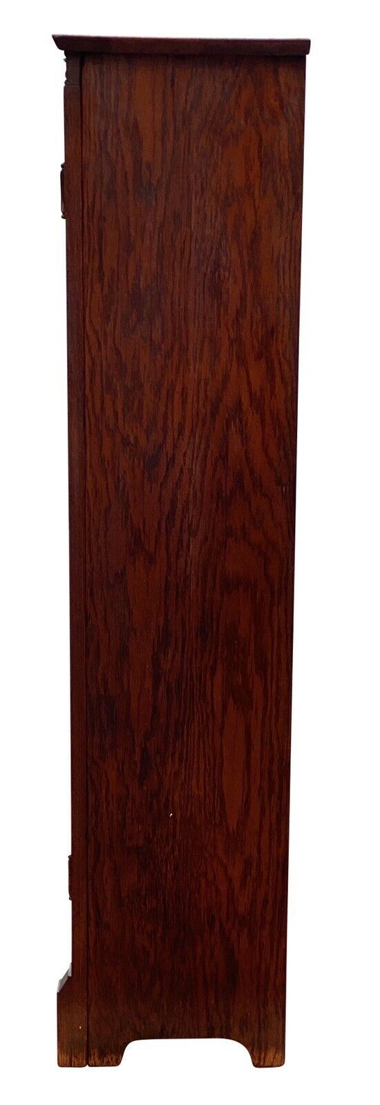 19TH C ANTIQUE VICTORIAN DOUBLE DOOR OAK BOOKCASE / CHINA CABINET