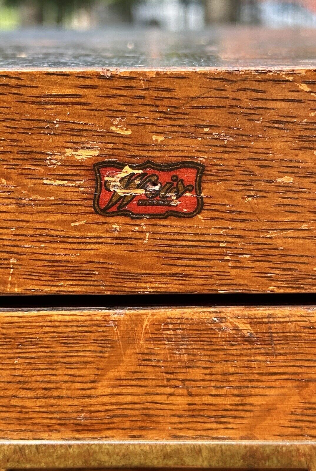 Antique Oak 4 Drawer Wood File Cabinet - Weis Furniture Company