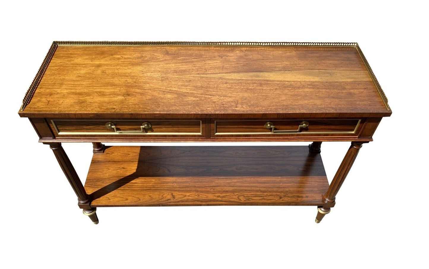 Vintage Rosewood French Directoire Style Console Table by Baker - Brass Gallery