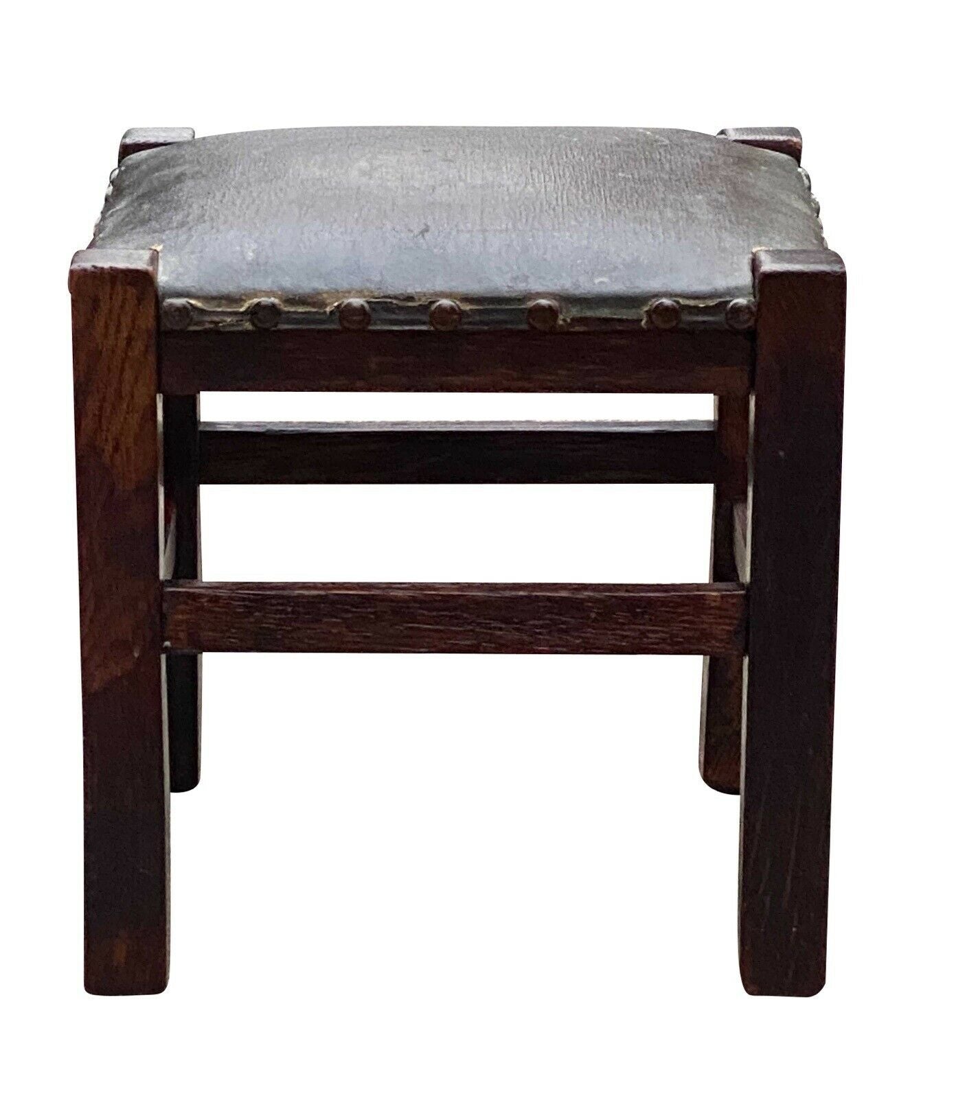 20th C Antique Barber Bros Chair Co Tiger Oak Footstool ~ Grand Rapids Michigan