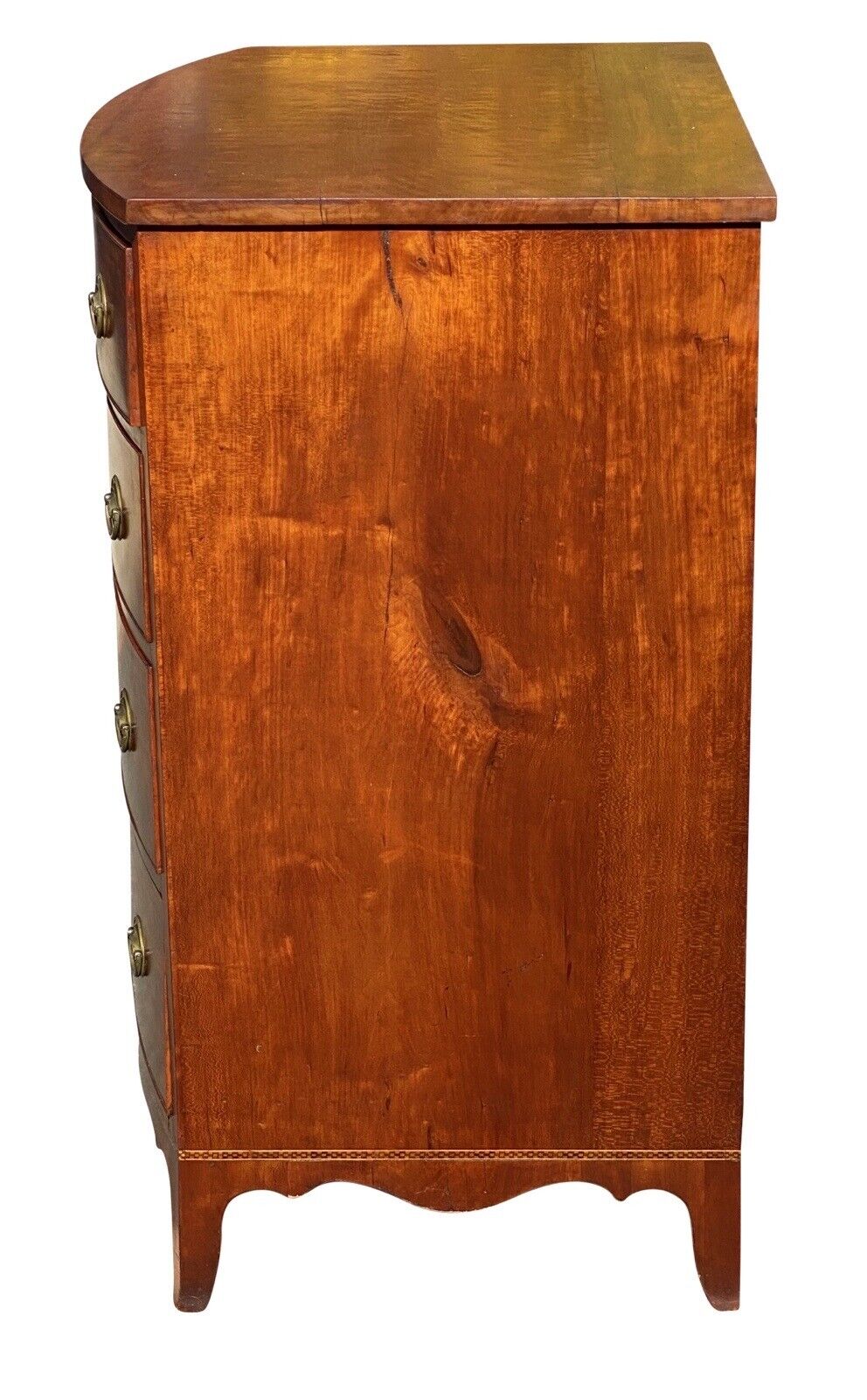 18th C Antique Massachusetts Mahogany Bow Front Dresser / Chest of Drawers