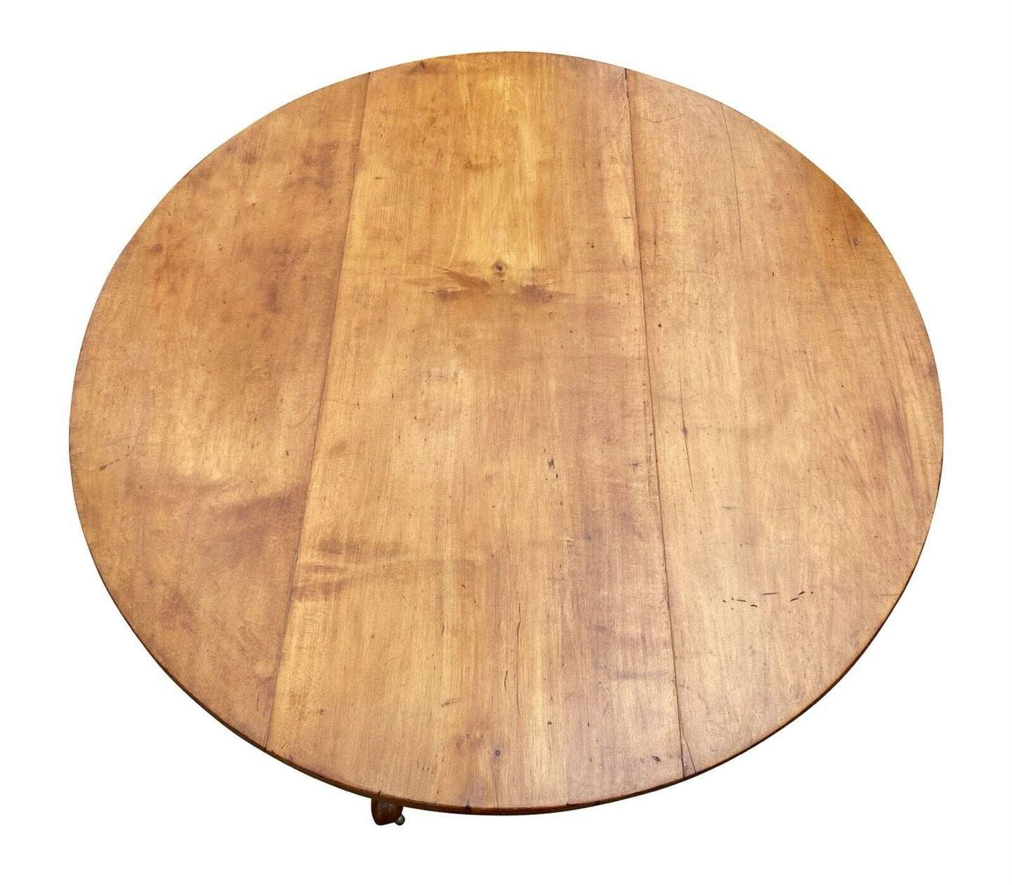 18th C Antique Queen Anne Pear Wood Tilt Top Tea Table