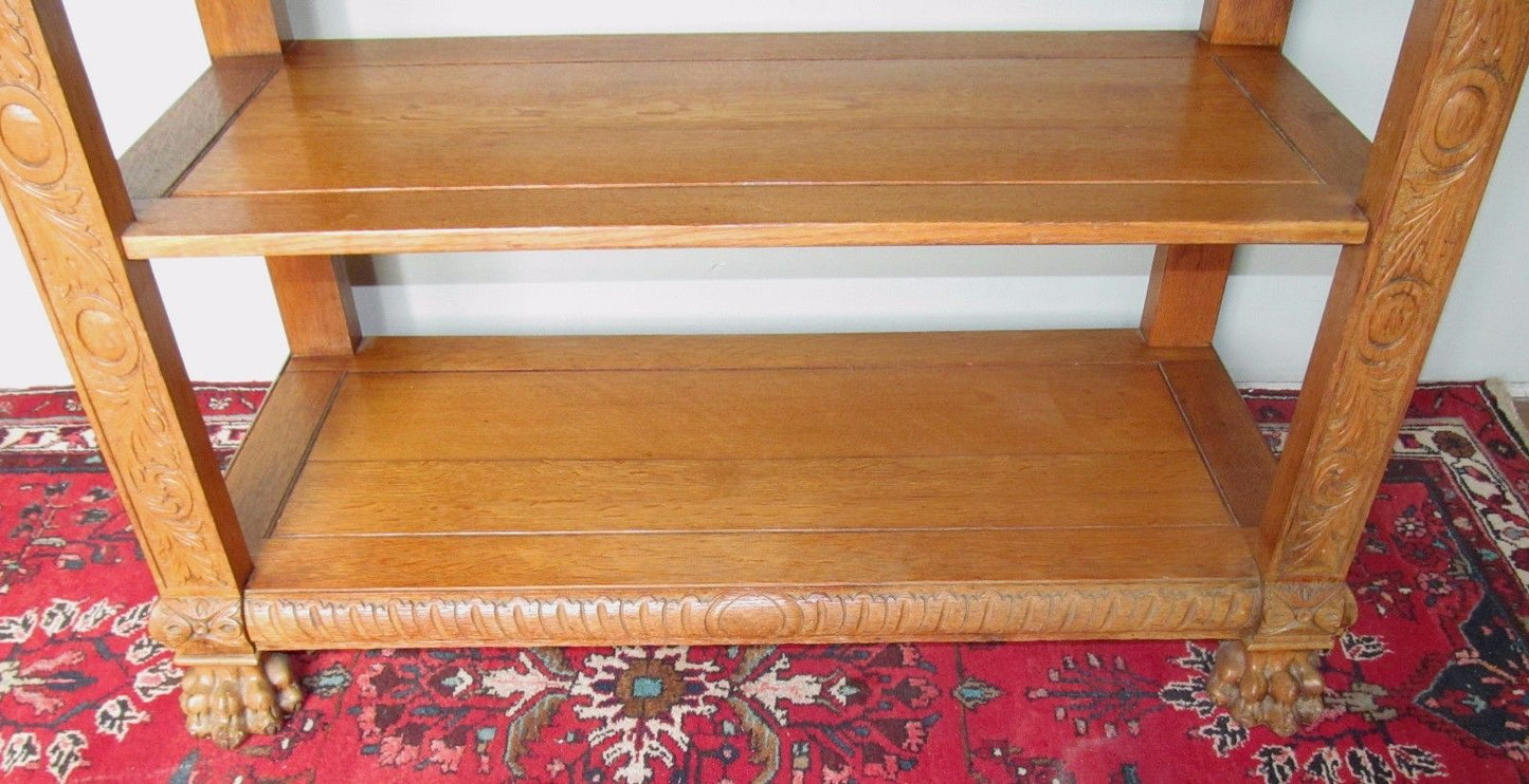 FINELY CARVED VICTORIAN QUARTERED OAK SIDEBOARD-PROFESSIONALLY REFINISHED-A1