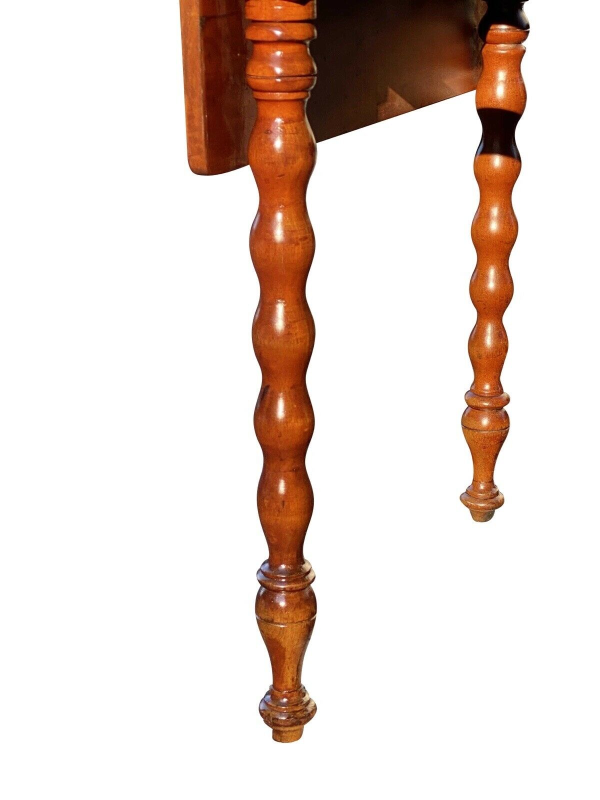 19th C Antique Sheraton Cherry Drop Leaf Work Table / Night Stand