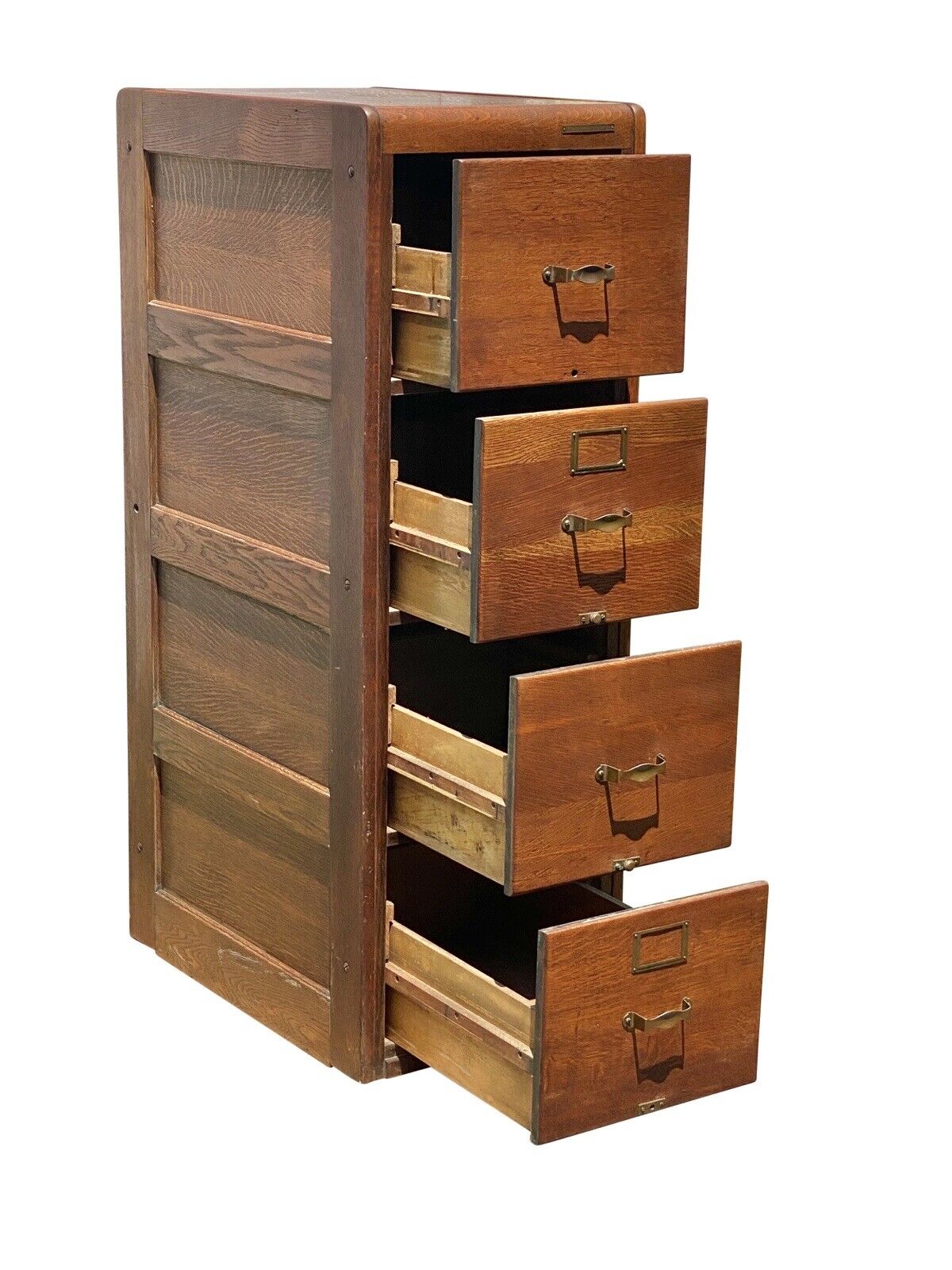 Antique Oak Wood File Cabinet - Library Bureau Sole Makers