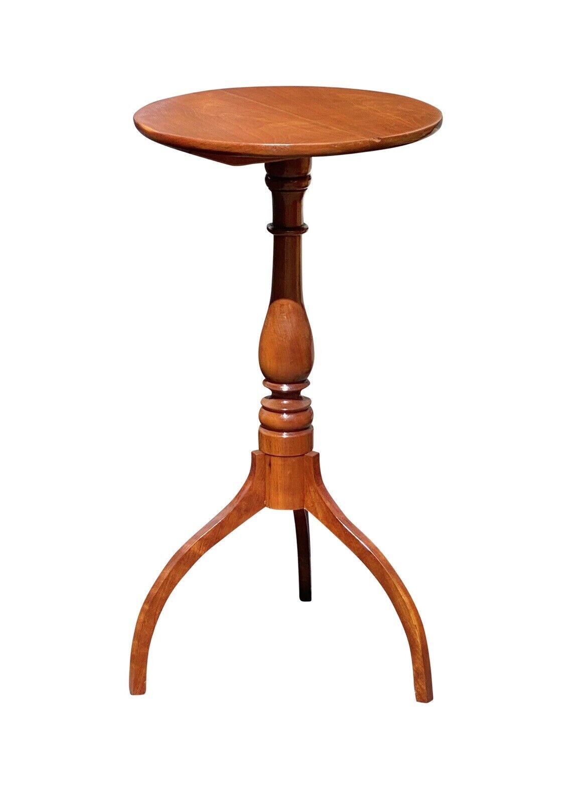 Federal Style New England Cherry Candlestand With Rare Tripod Spider Legs