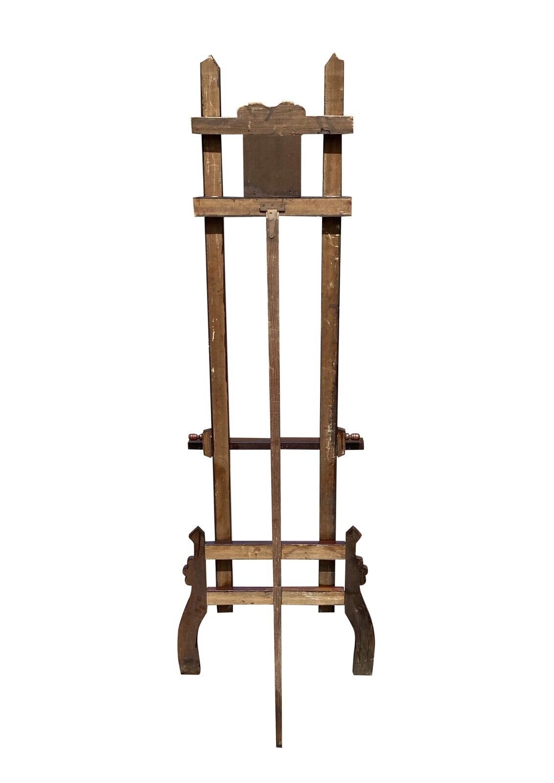 Antique Art Nouveau Fine Art Display Easel in Faux Mahogany Grain Painted Finish