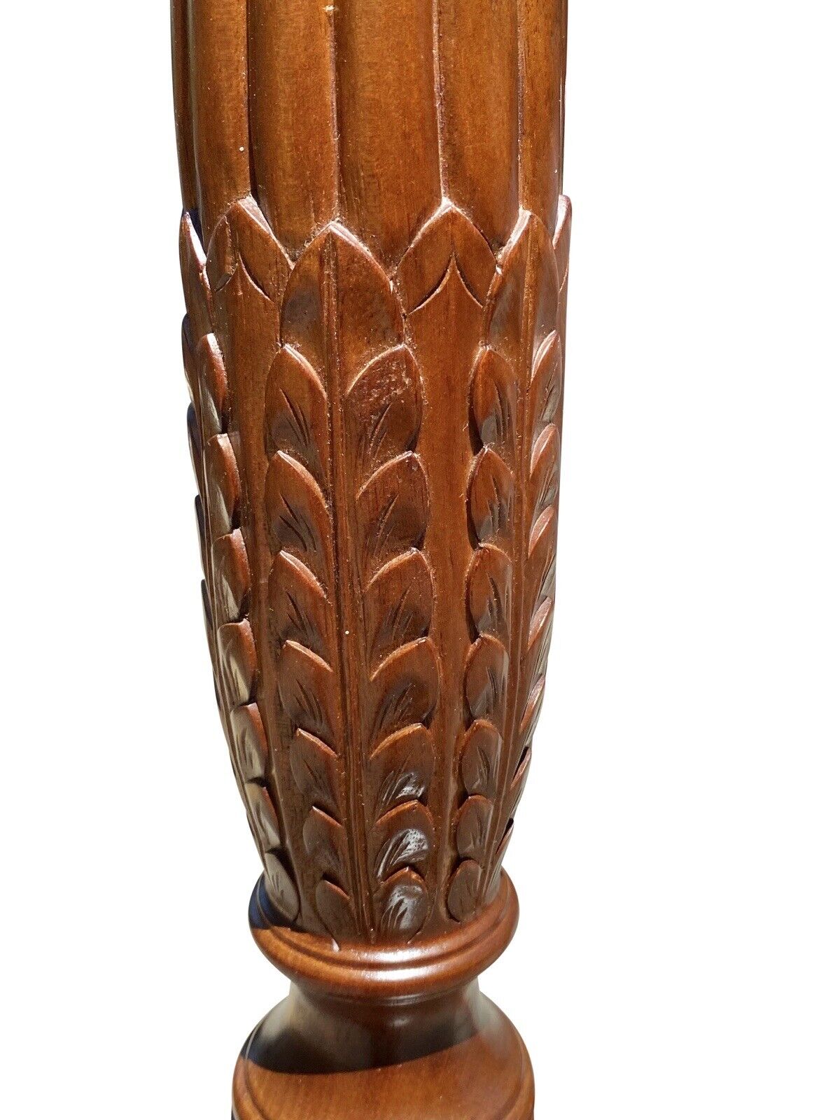 20th C Chippendale Antique Style Mahogany Queen Size Rice Carved Tester Bed