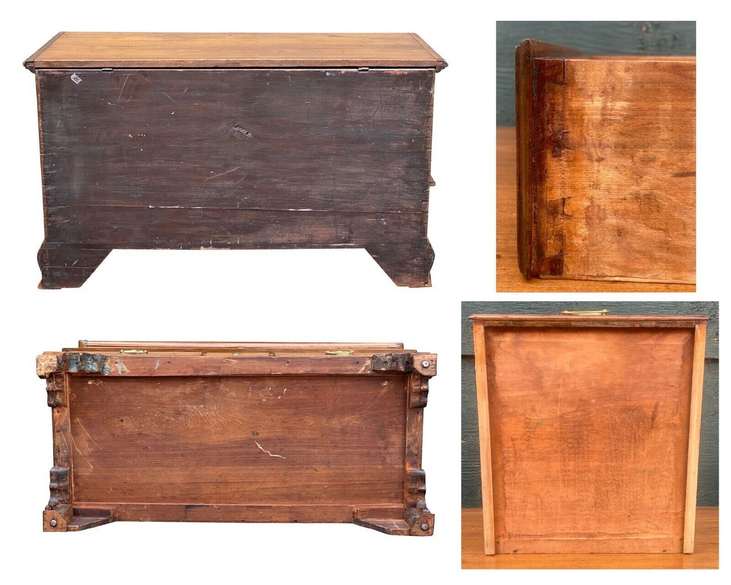 20th C Queen Anne Antique Style Pennsylvania Softwood Blanket Chest with Drawers