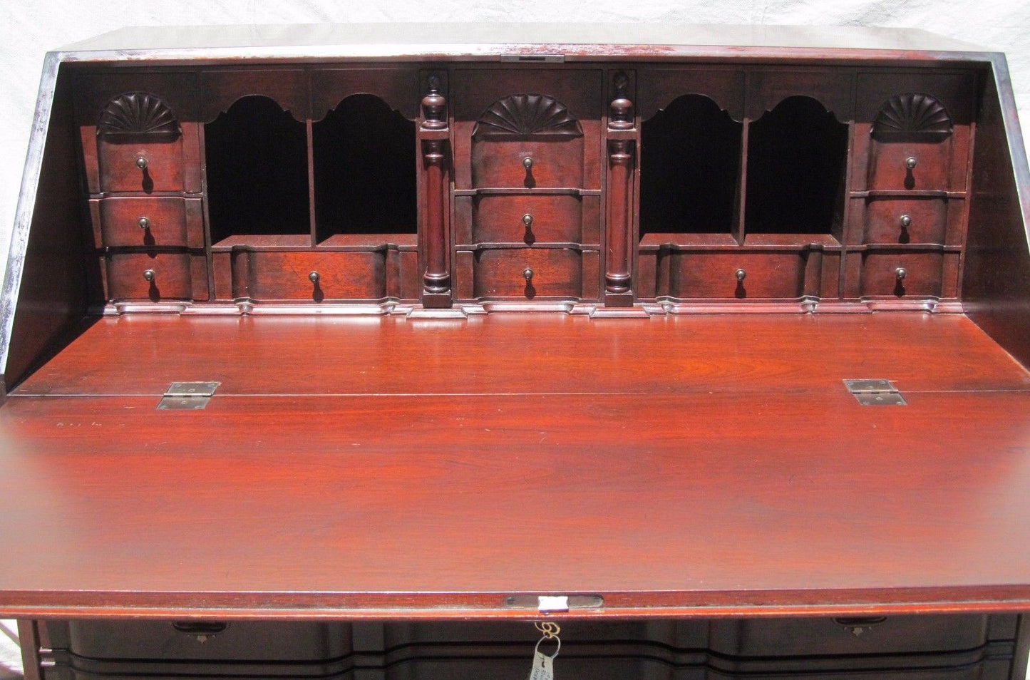CHIPPENDALE STYLED BLOCK FRONT DESK-GODDARD REPRODUCTION BY EDISON INST