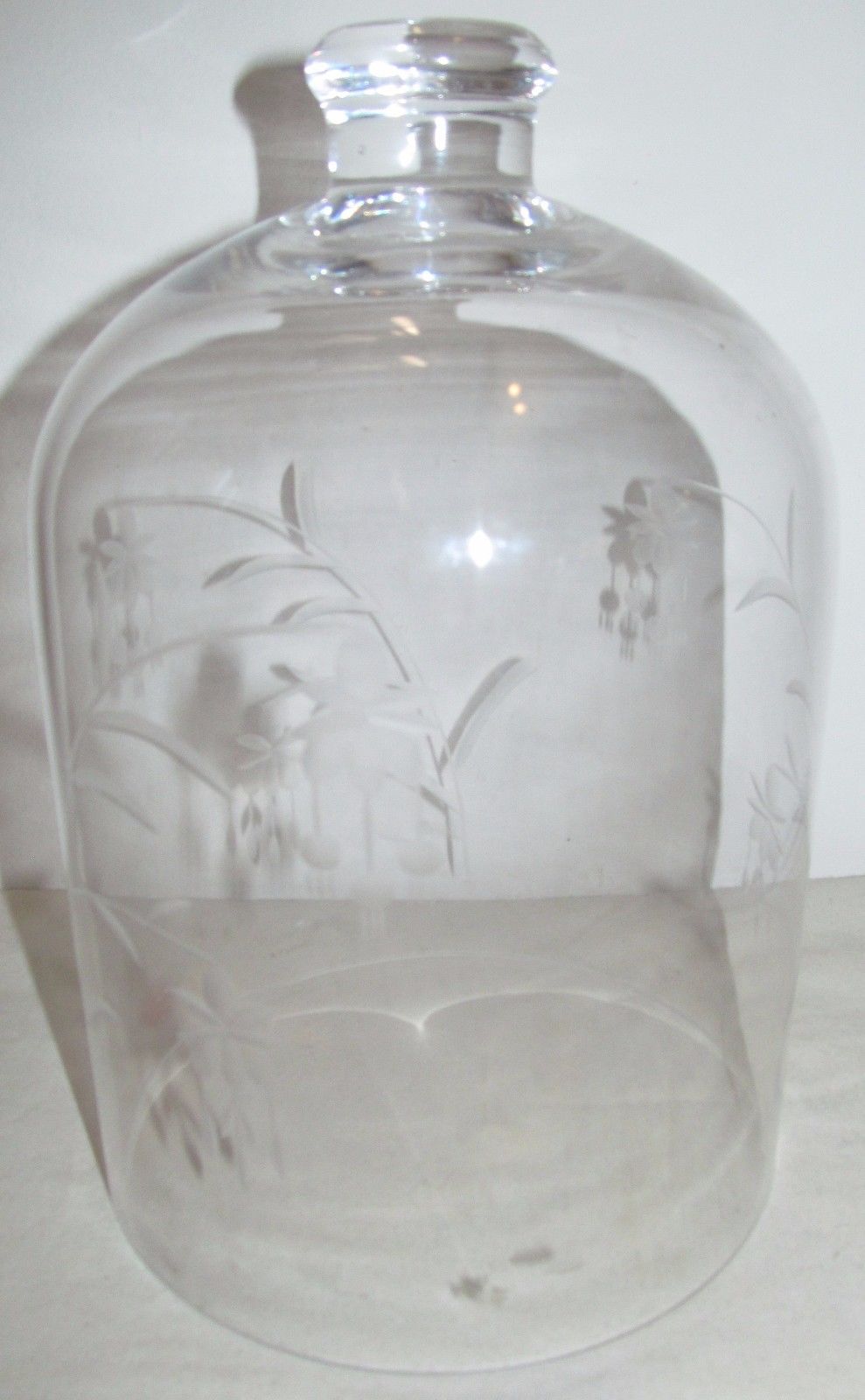 ENGRAVED 10" GLASS CLOCK DOME WITH TOP HANDLE
