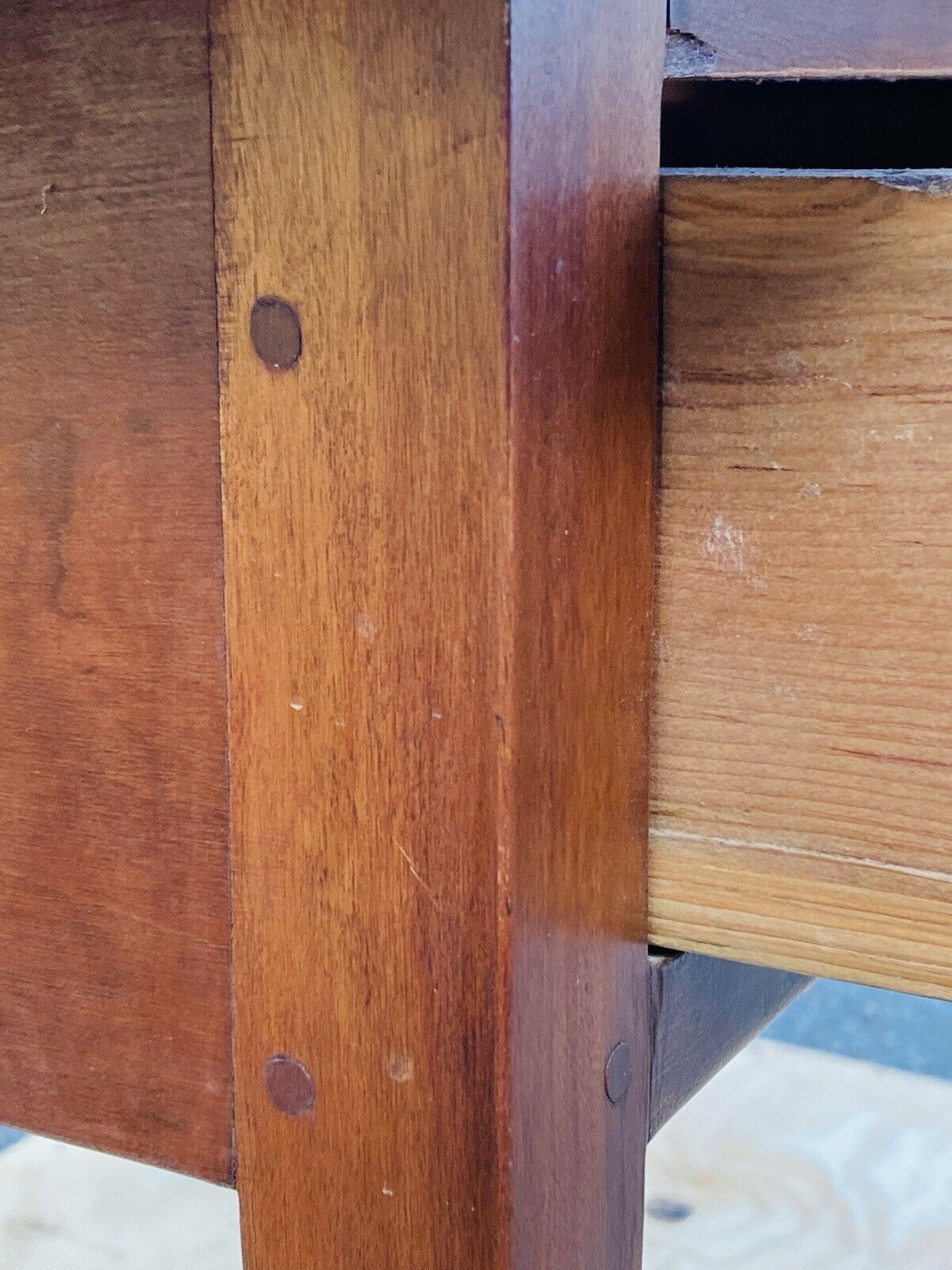 19th C Antique New Hampshire Pine Hepplewhite 1 Drawer Tavern Table
