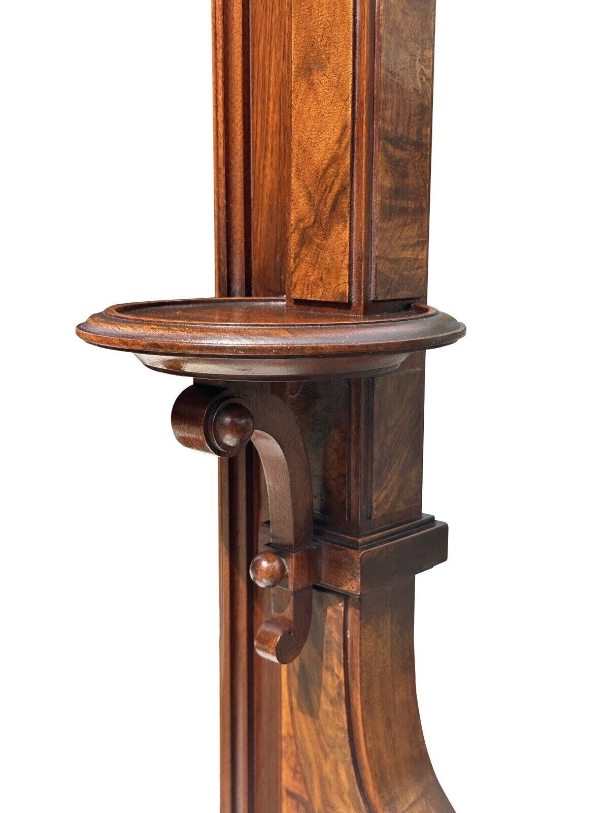 Antique Victorian Burled Walnut Marble Top Dresser With Fine Shell Carved Mirror