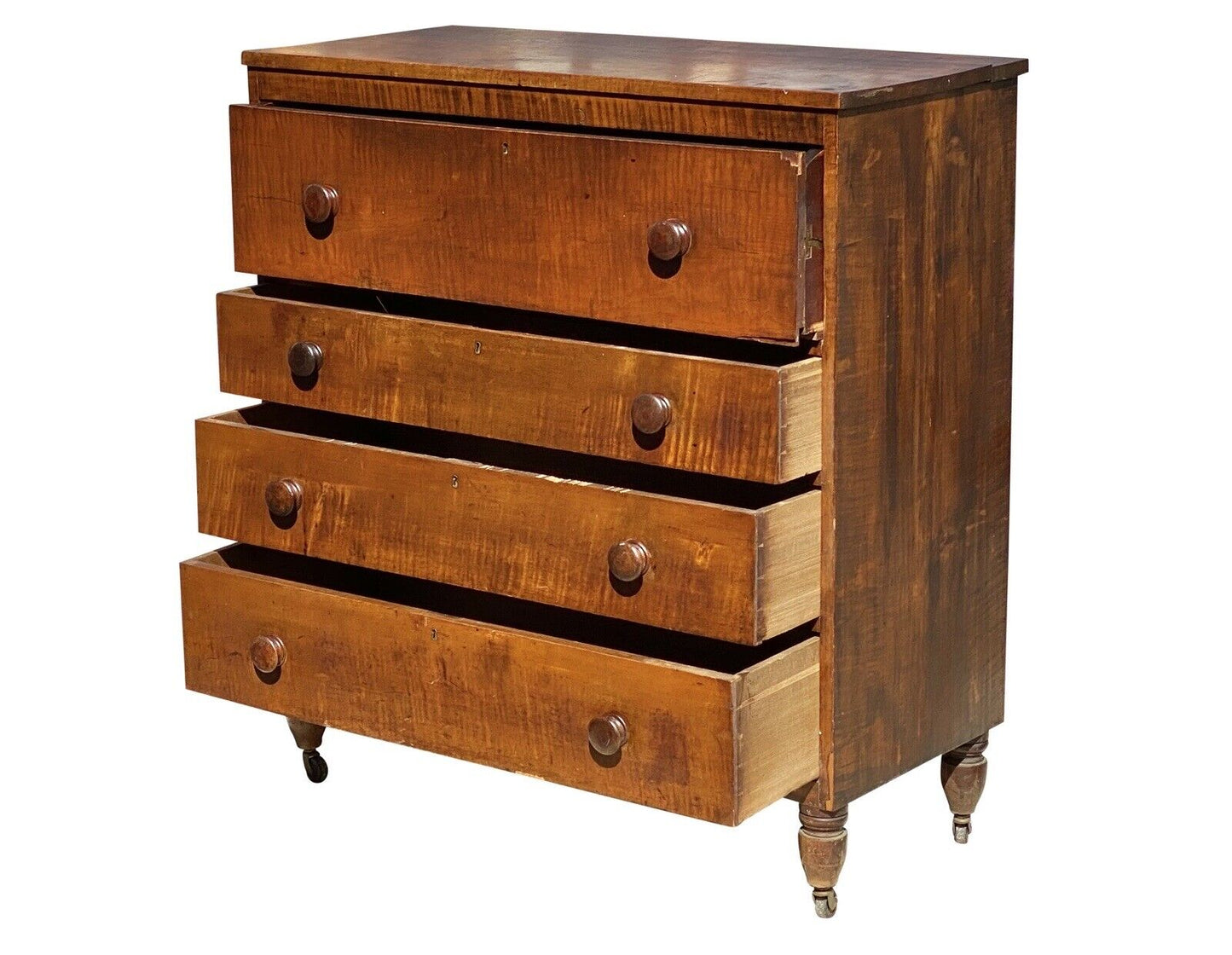 Federal Tiger Maple Country Butler's Desk in Original Surface Circa 1790 - 1810