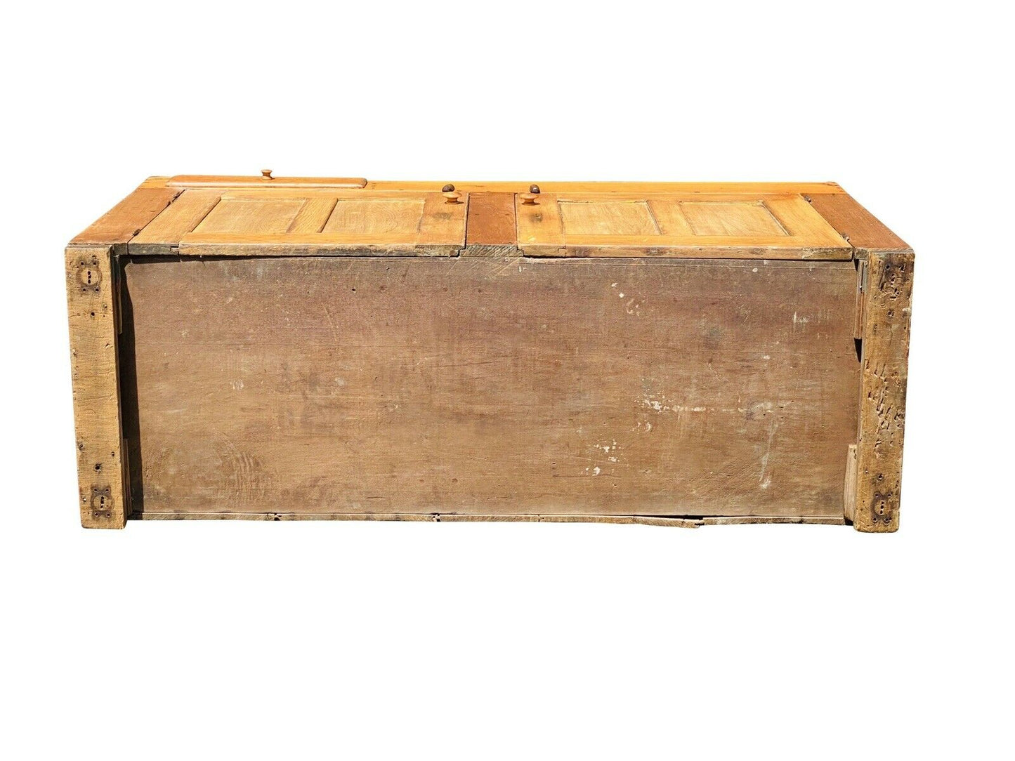 19TH C ANTIQUE COUNTRY PRIMITIVE PUMPKIN PINE DRY SINK ~ SIDEBOARD / SERVER