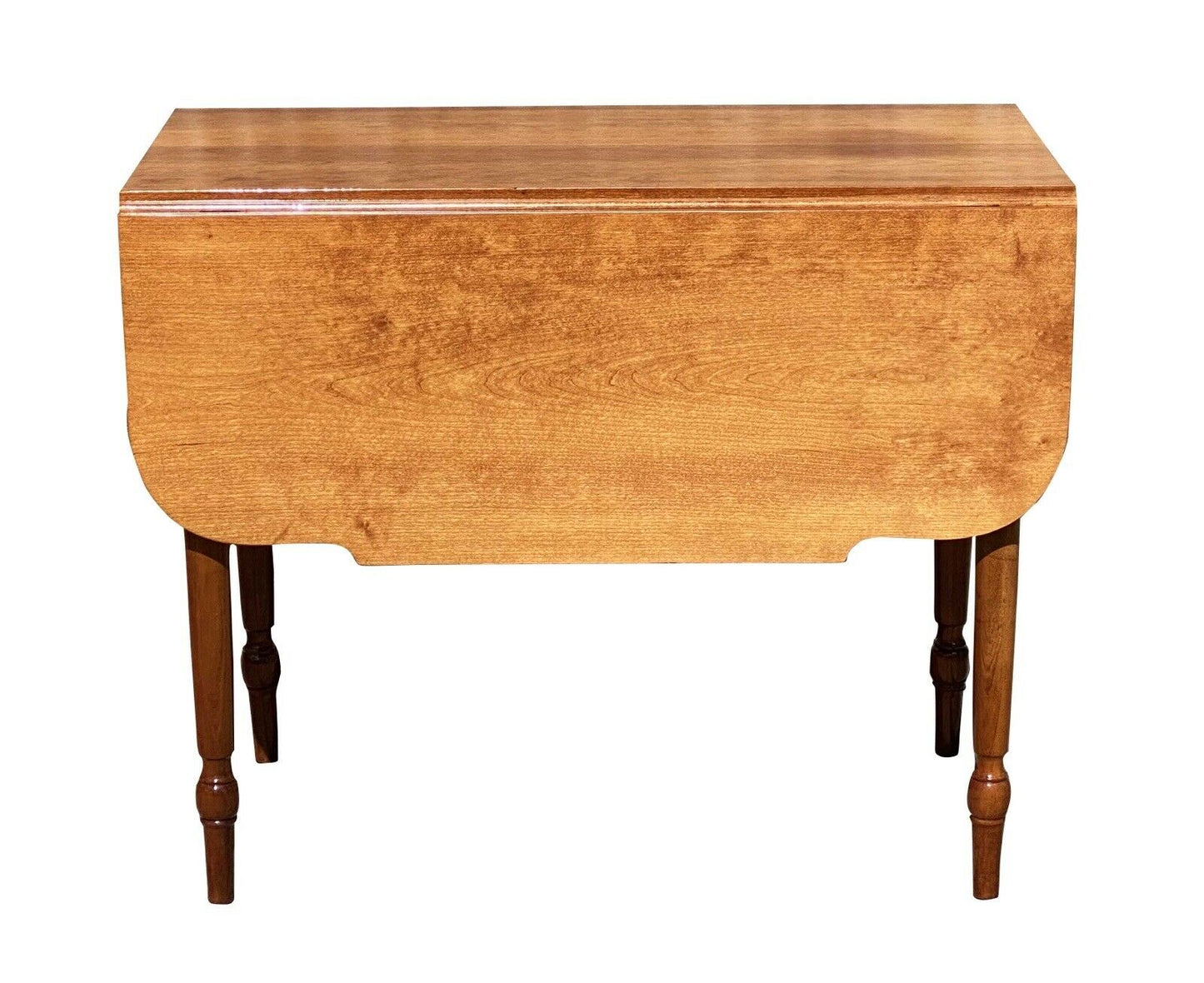 19th C Antique Country Sheraton Cherry Drop Leaf Dining Table