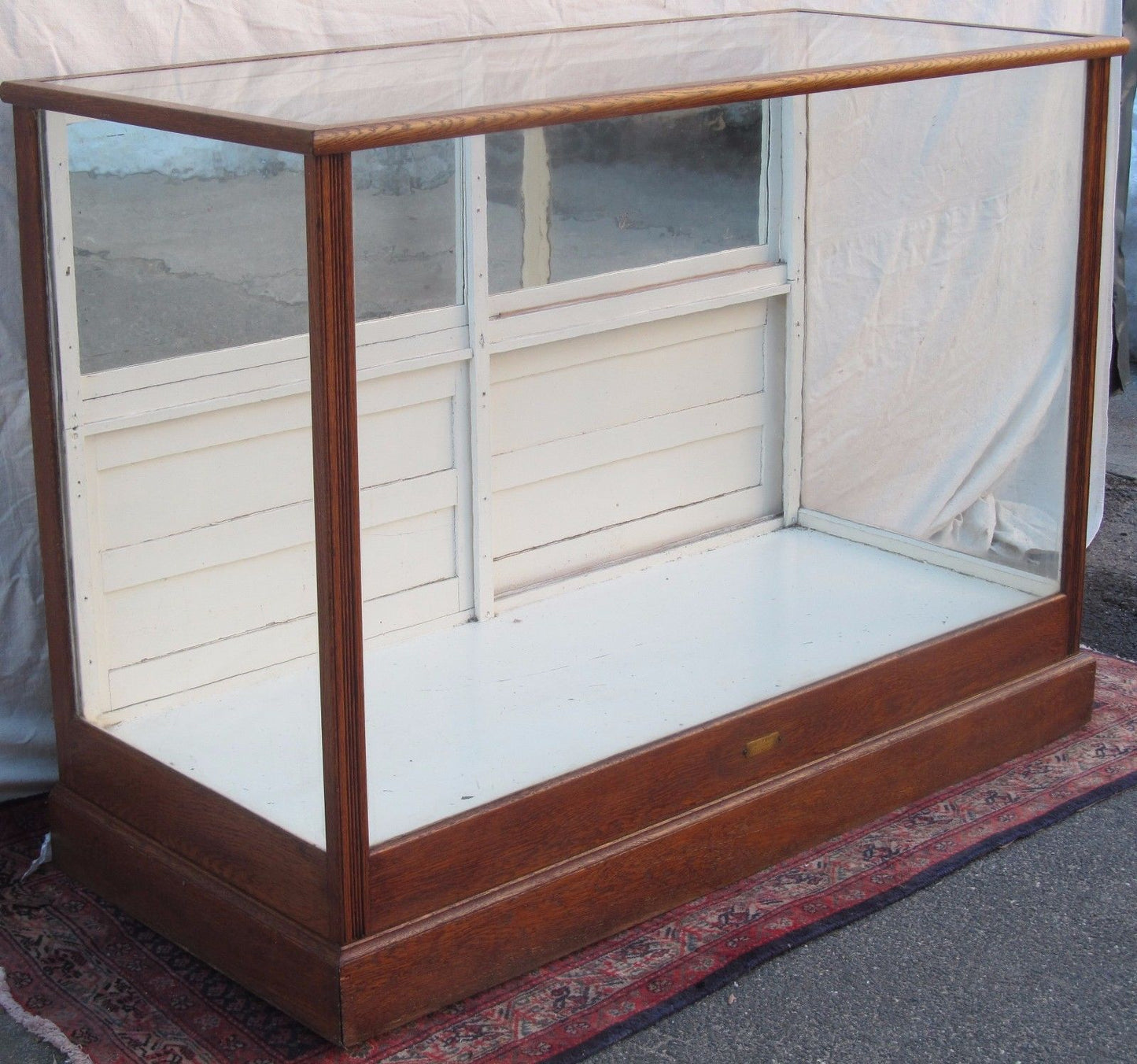 VICTORIAN OAK DISPLAY CASE BY CHARLES P. WHITTLE BOSTON