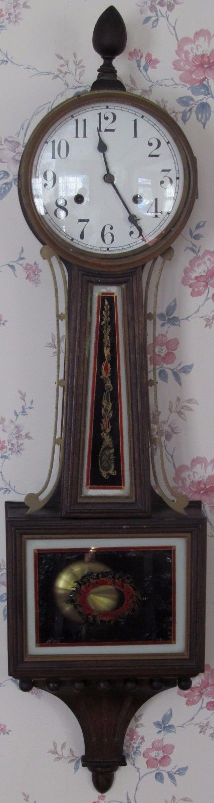 LARGE ANTIQUE BANJO CLOCK BY THE WATERBURY CLOCK COMPANY WILLARD SERIES