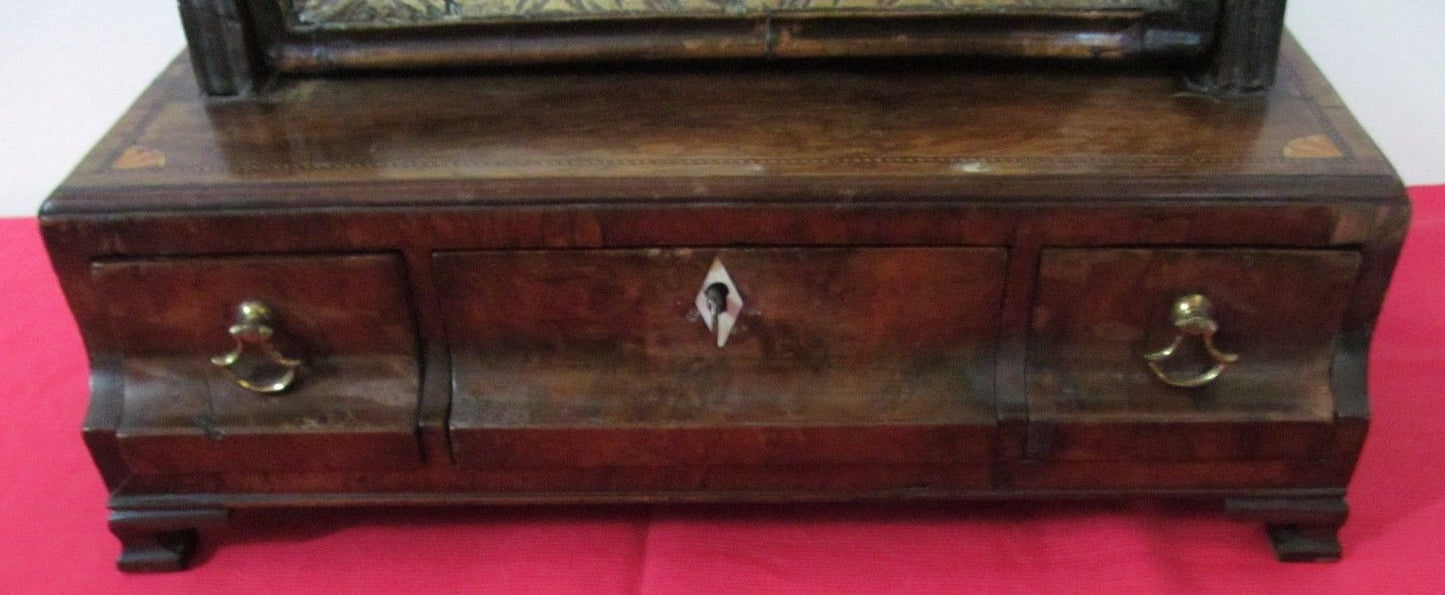 IMPORTANT EARLY 18TH CENTURY INLAID QUEEN ANNE SHAVING MIRROR-BEST SPECIMEN!