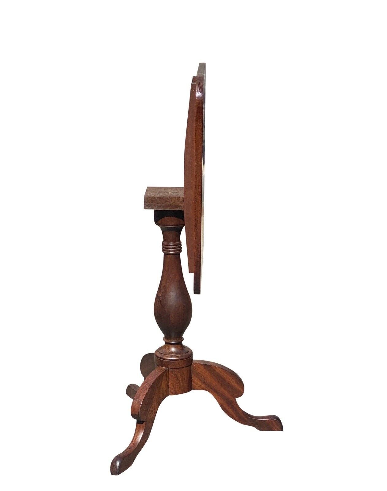 Antique Federal Southern Walnut Tilt Top Tea Table With Rare Cornucopia Legs