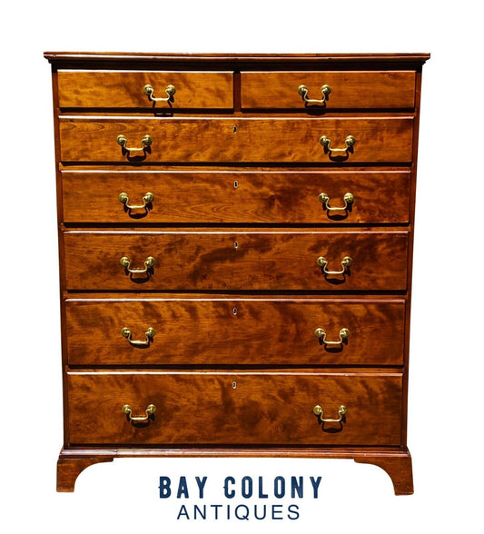 19TH C ANTIQUE KENTUCKY CHERRY HEPPLEWHITE DRESSER / TALL CHEST ~ SOUTHERN US