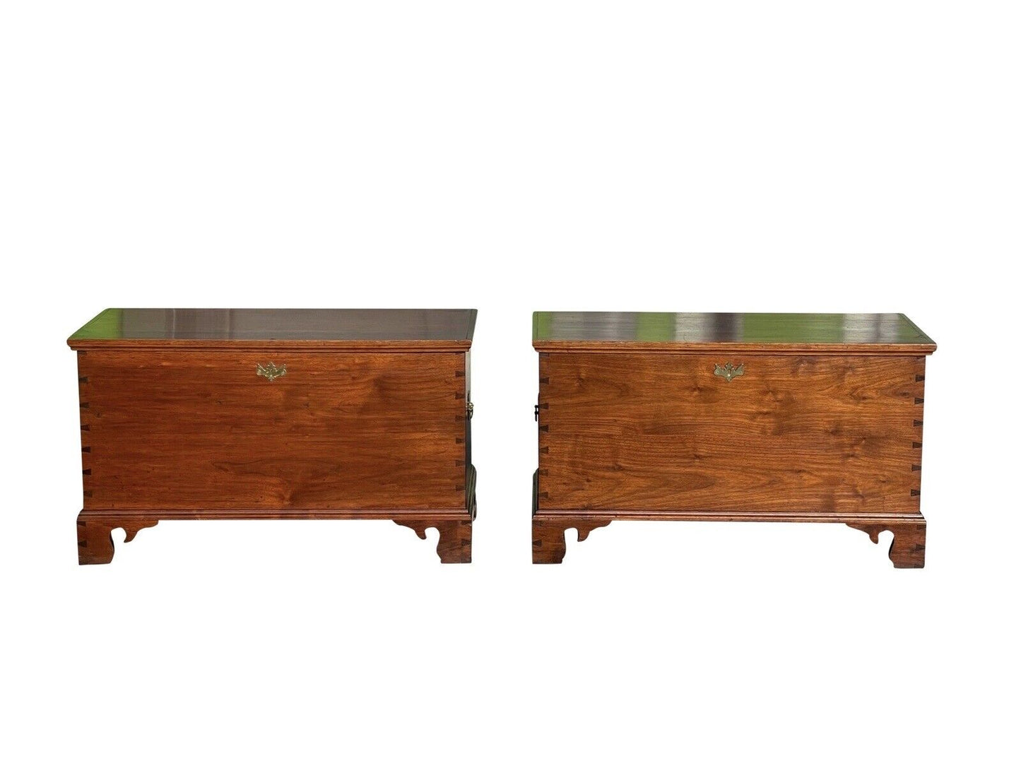 Pair of Queen Anne Style Pennsylvania Walnut Blanket Chests With Secret Interior