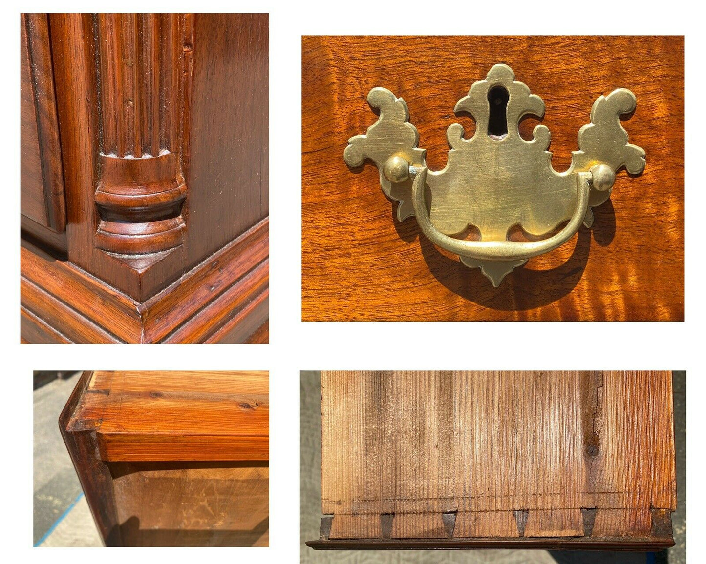 18TH C ANTIQUE CHIPPENDALE PENNSYLVANIA WALNUT TALL CHEST / DRESSER ~ YORK PA