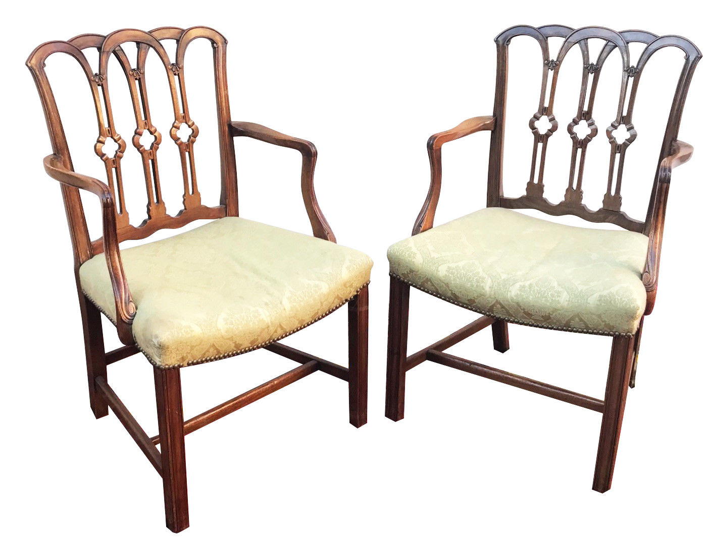 FINE CHIPPENDALE STYLE SET OF 8 MAHOGANY DINING CHAIRS WITH SPECIAL FEATURES